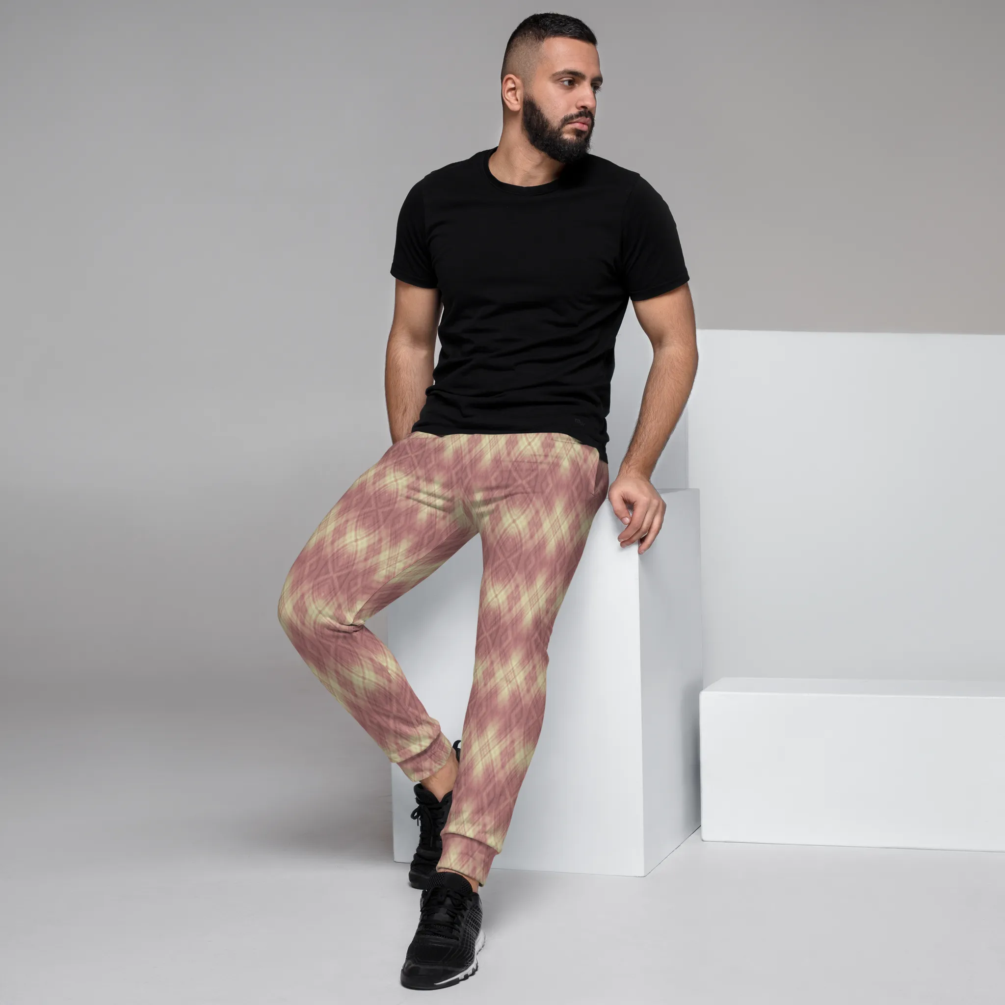 Recursia Argyle Rewired II Men's Joggers In Pink