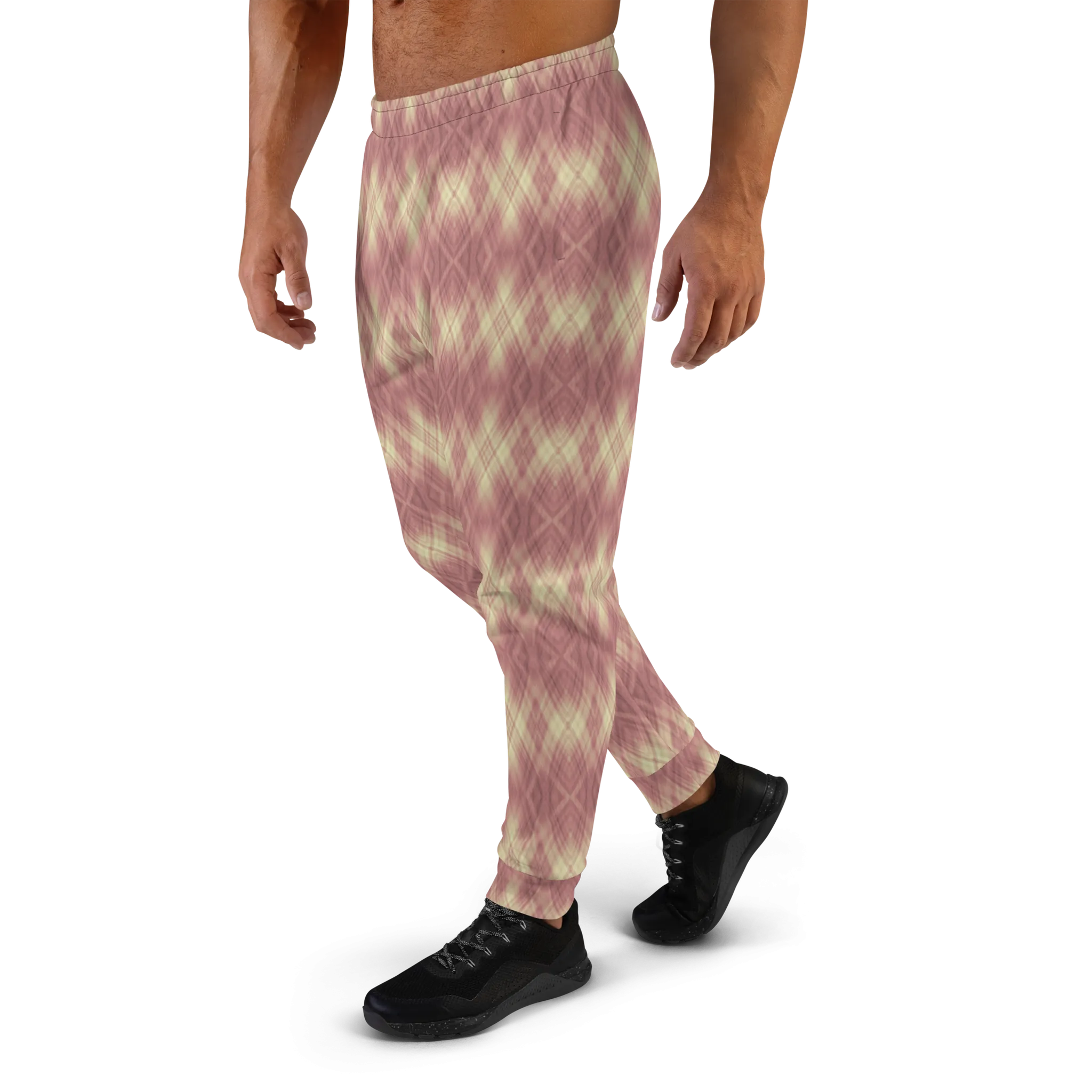 Recursia Argyle Rewired II Men's Joggers In Pink