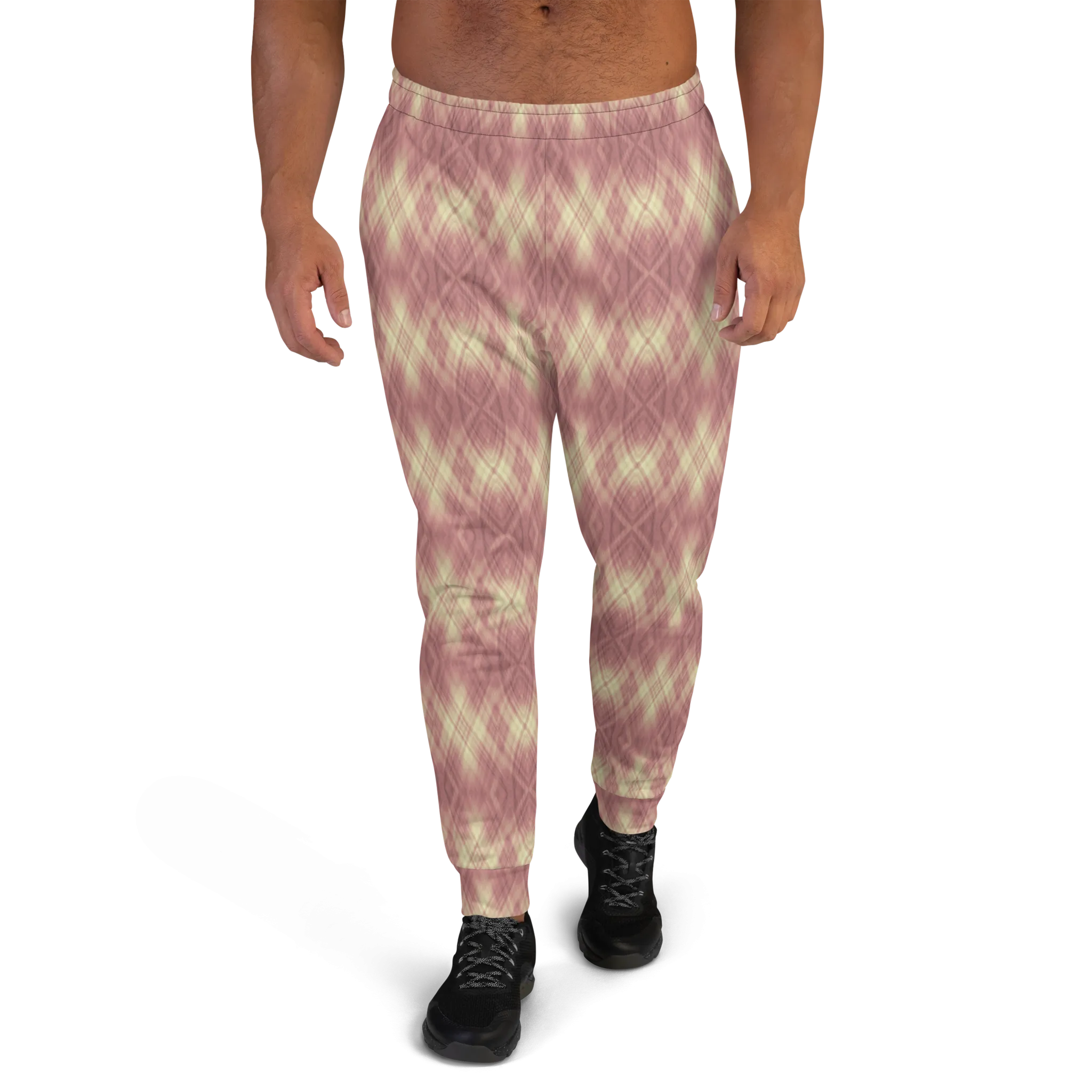 Recursia Argyle Rewired II Men's Joggers In Pink