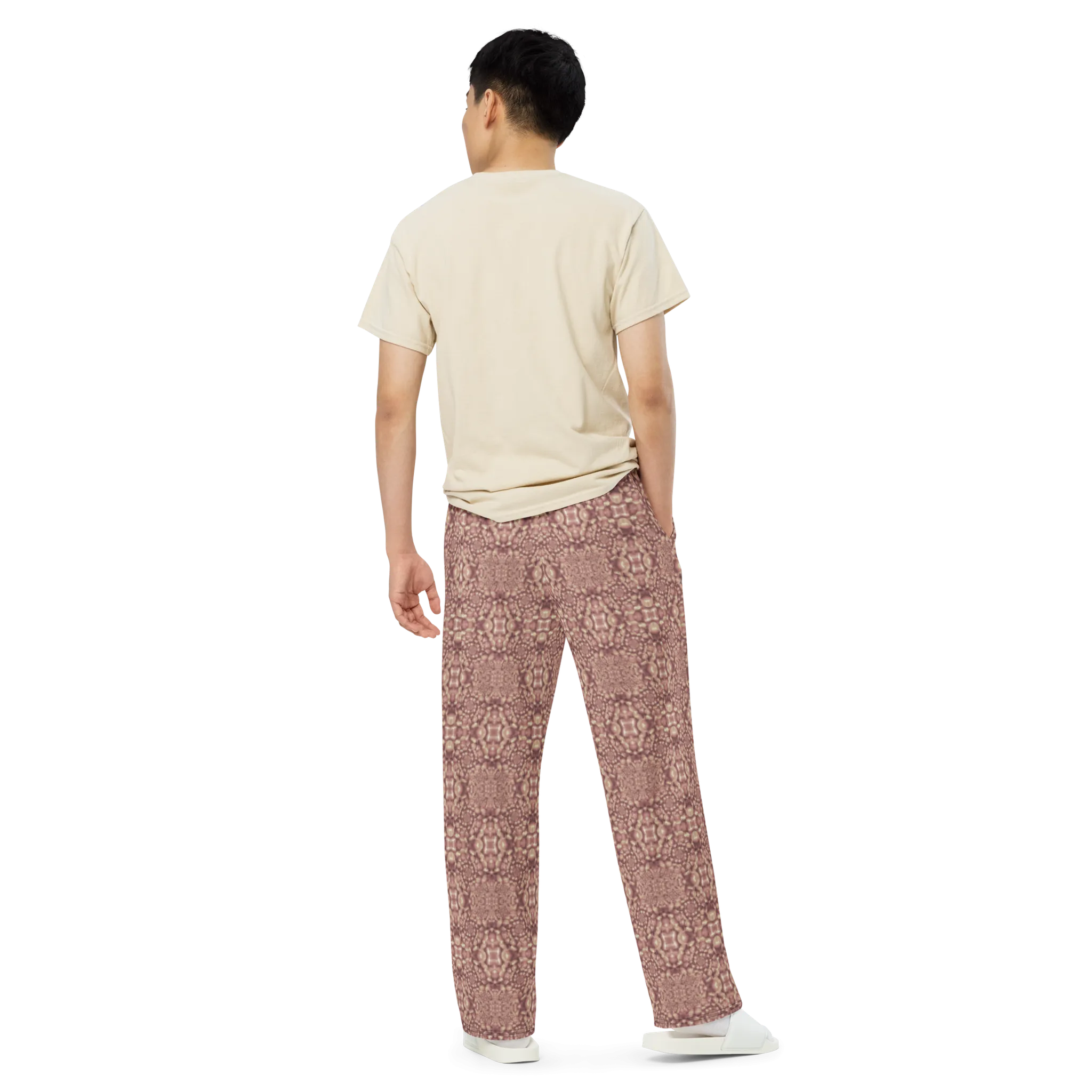 Recursia Indranet Men's Wide Leg Pants In Pink