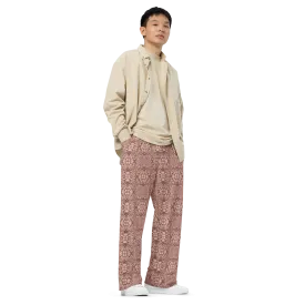 Recursia Indranet Men's Wide Leg Pants In Pink