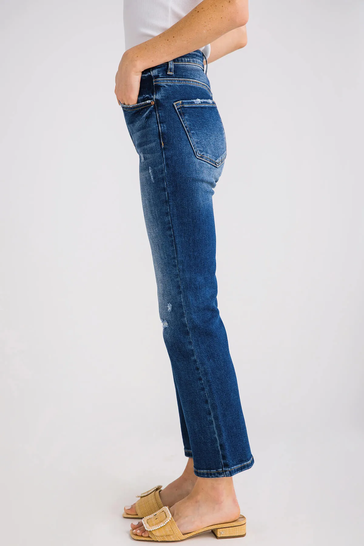 Risen Emily High Rise Ankle Bootcut Jeans