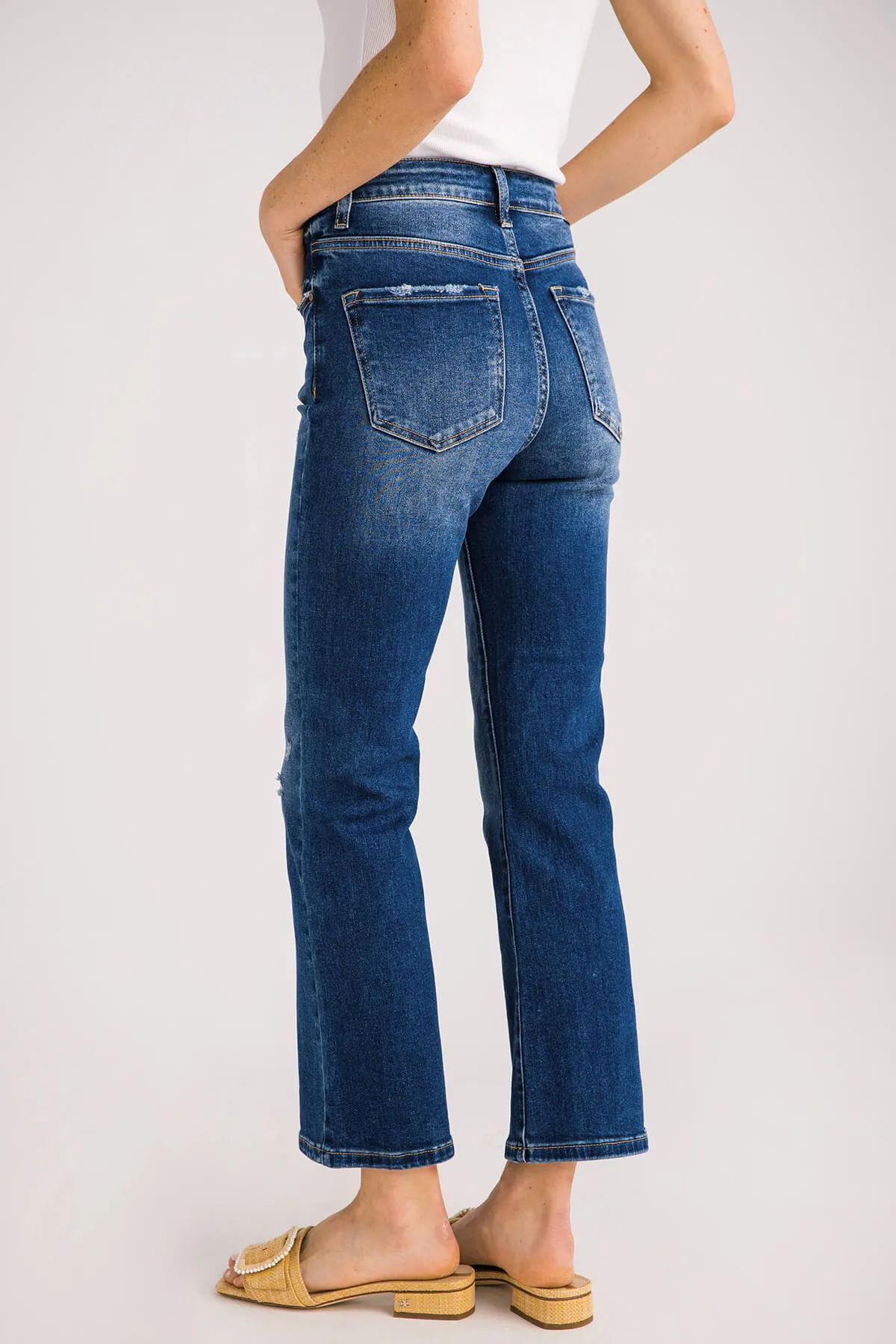 Risen Emily High Rise Ankle Bootcut Jeans