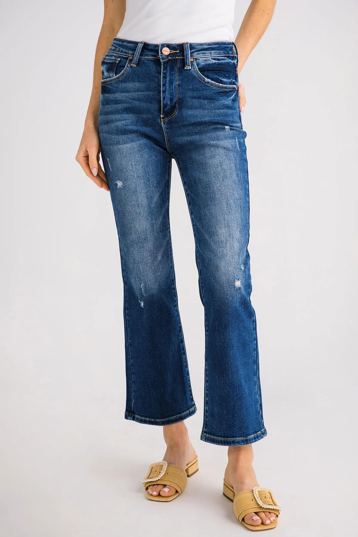 Risen Emily High Rise Ankle Bootcut Jeans