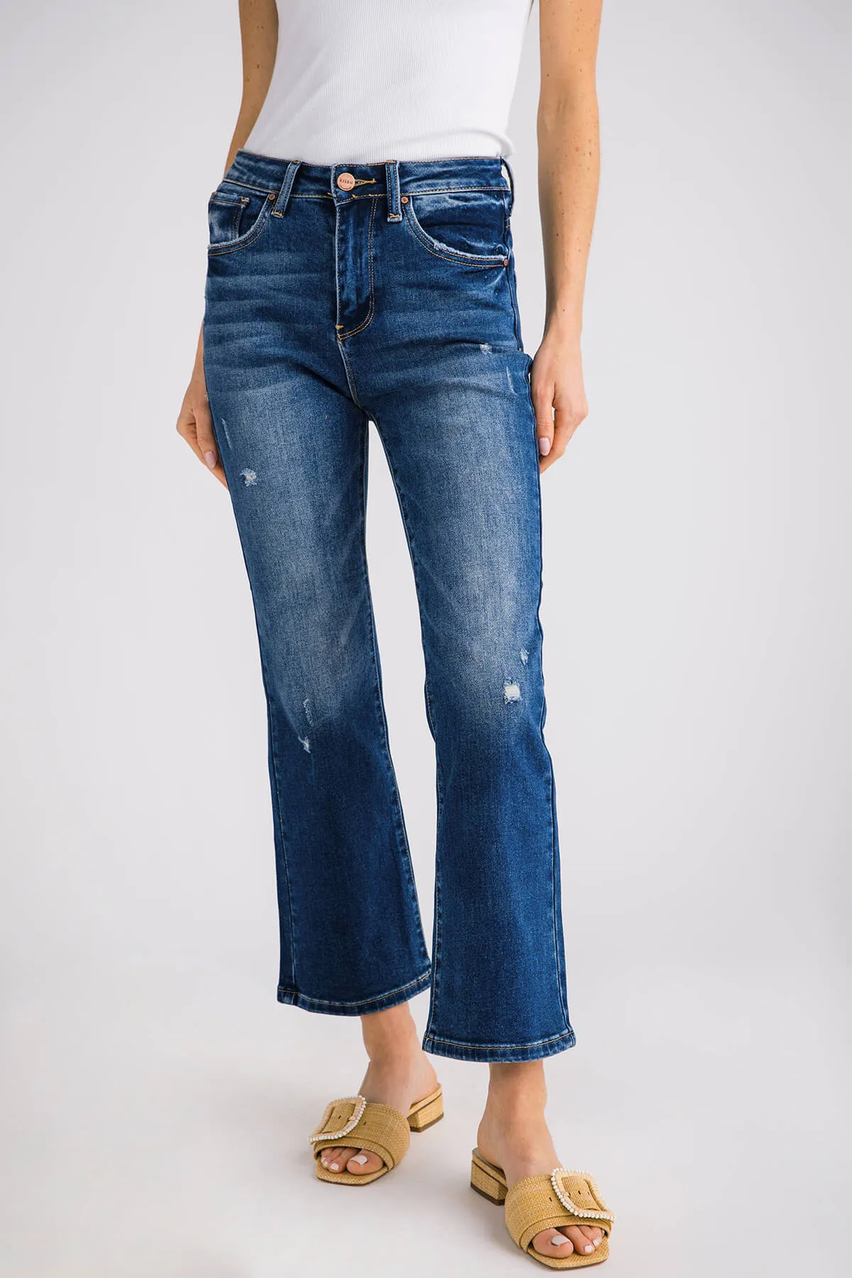 Risen Emily High Rise Ankle Bootcut Jeans