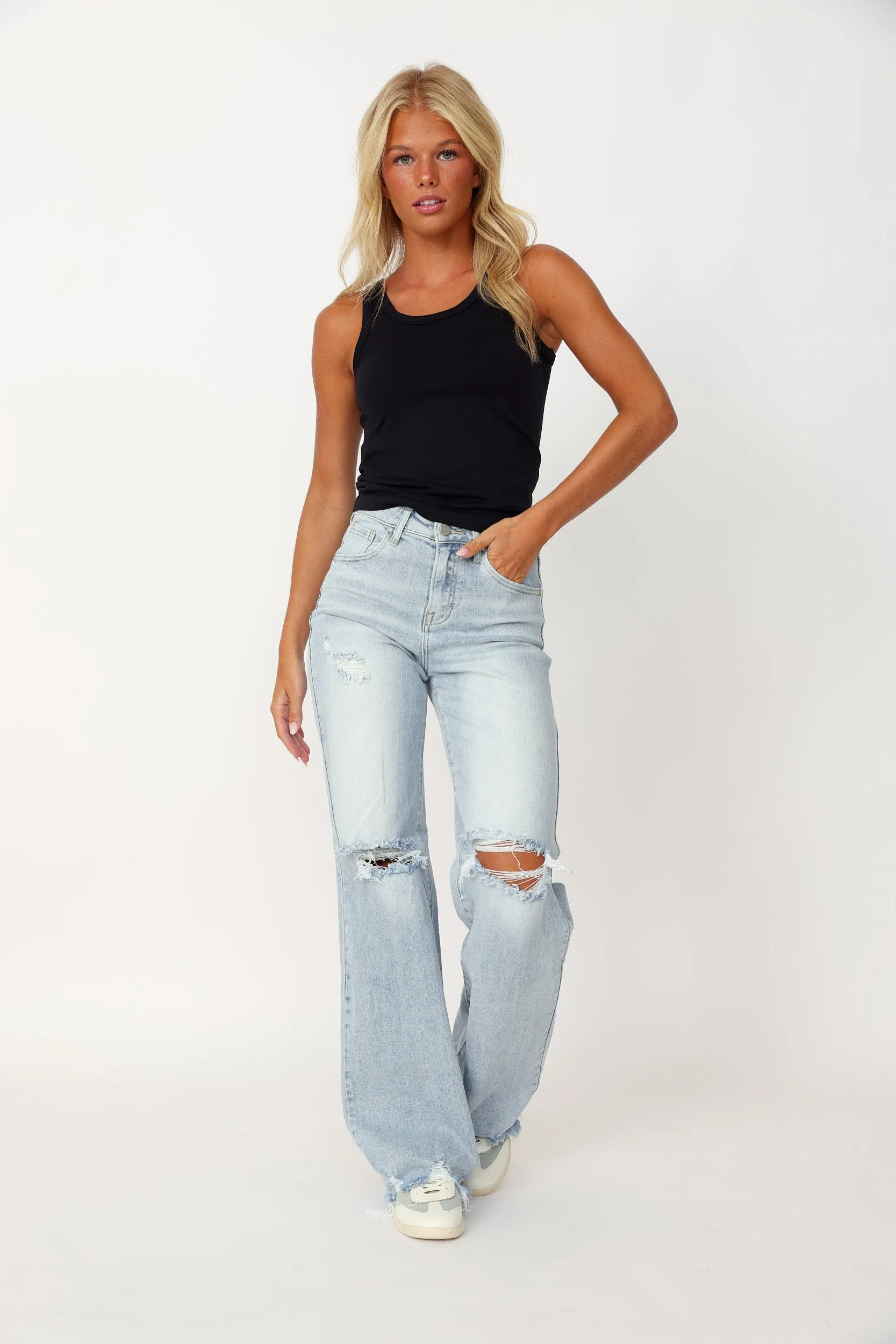 SALE - Seona Risen Distressed Straight Leg Jean