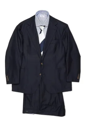 Sartoria Solito Navy Herringbone Wool Jacket with Ambrosi Trousers