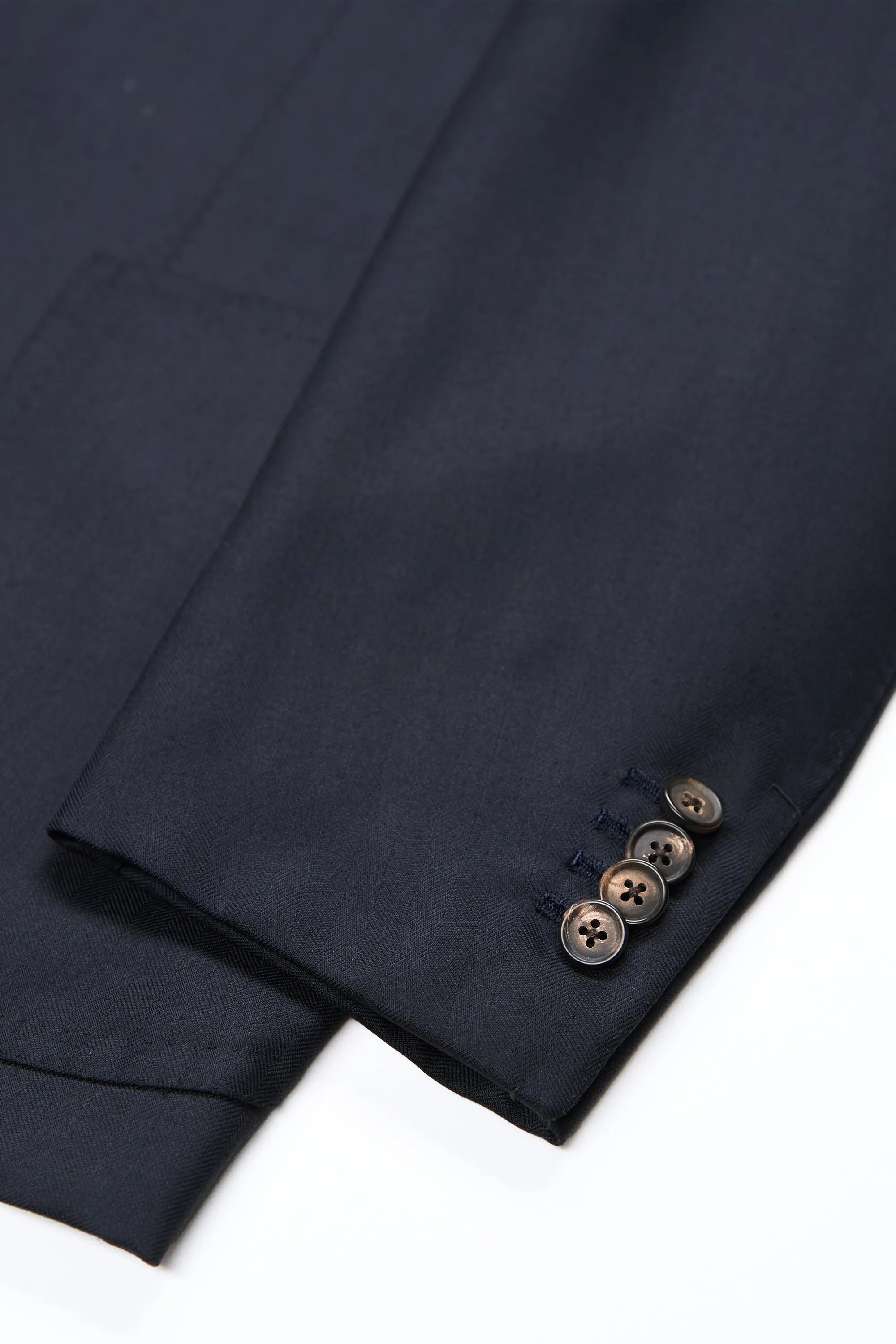 Sartoria Solito Navy Herringbone Wool Jacket with Ambrosi Trousers