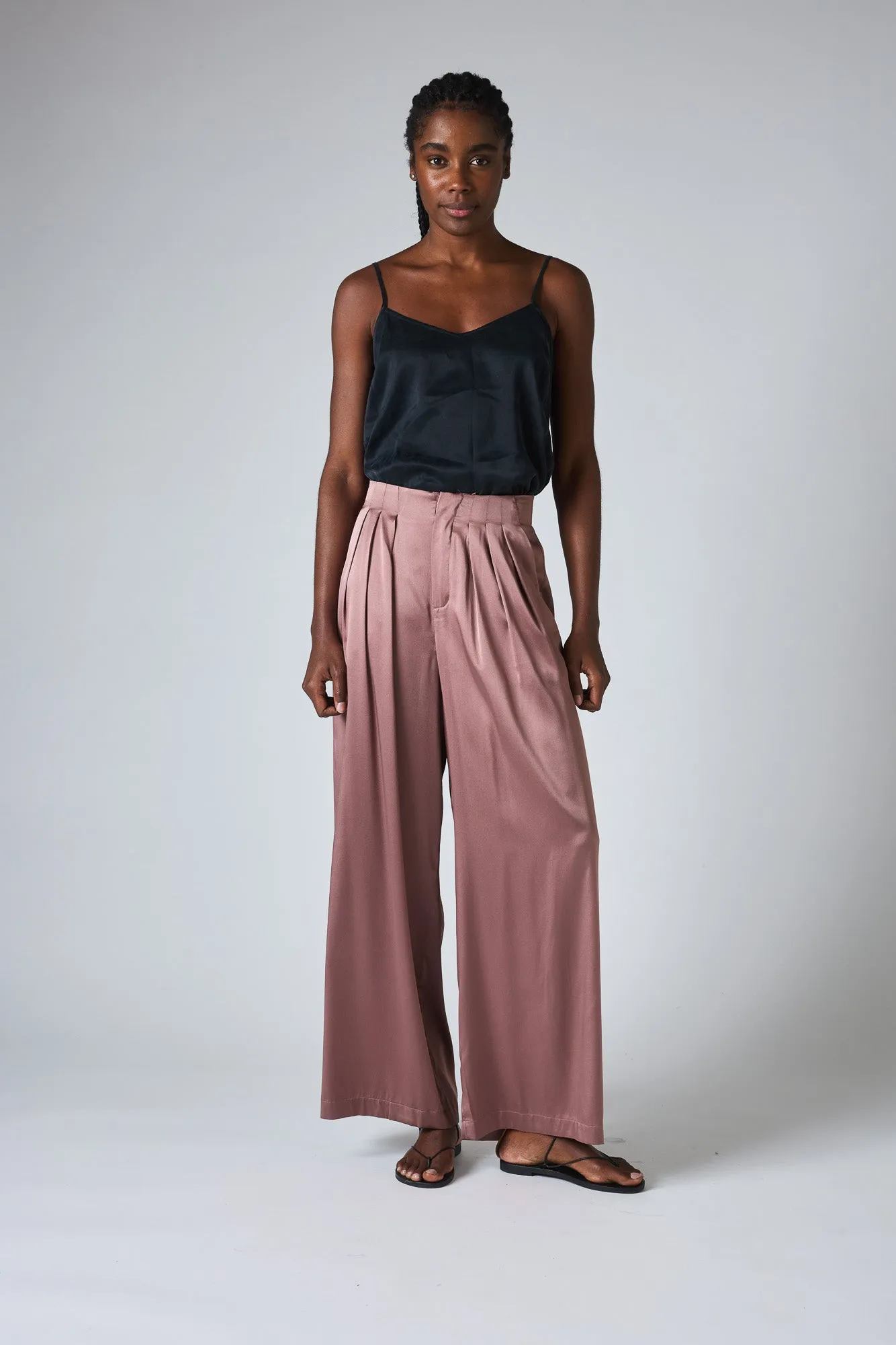 Silk Wide-Leg Trouser