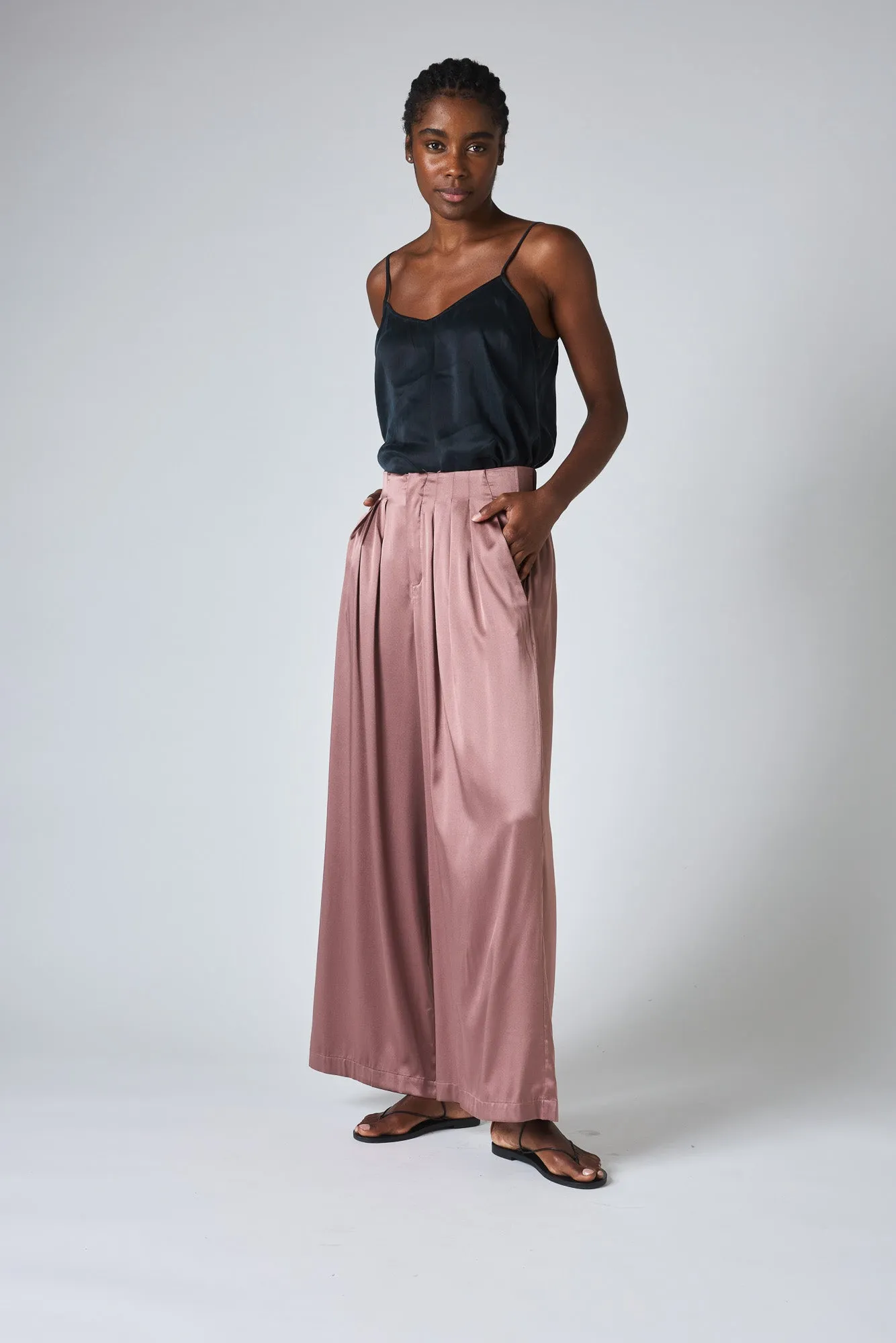 Silk Wide-Leg Trouser