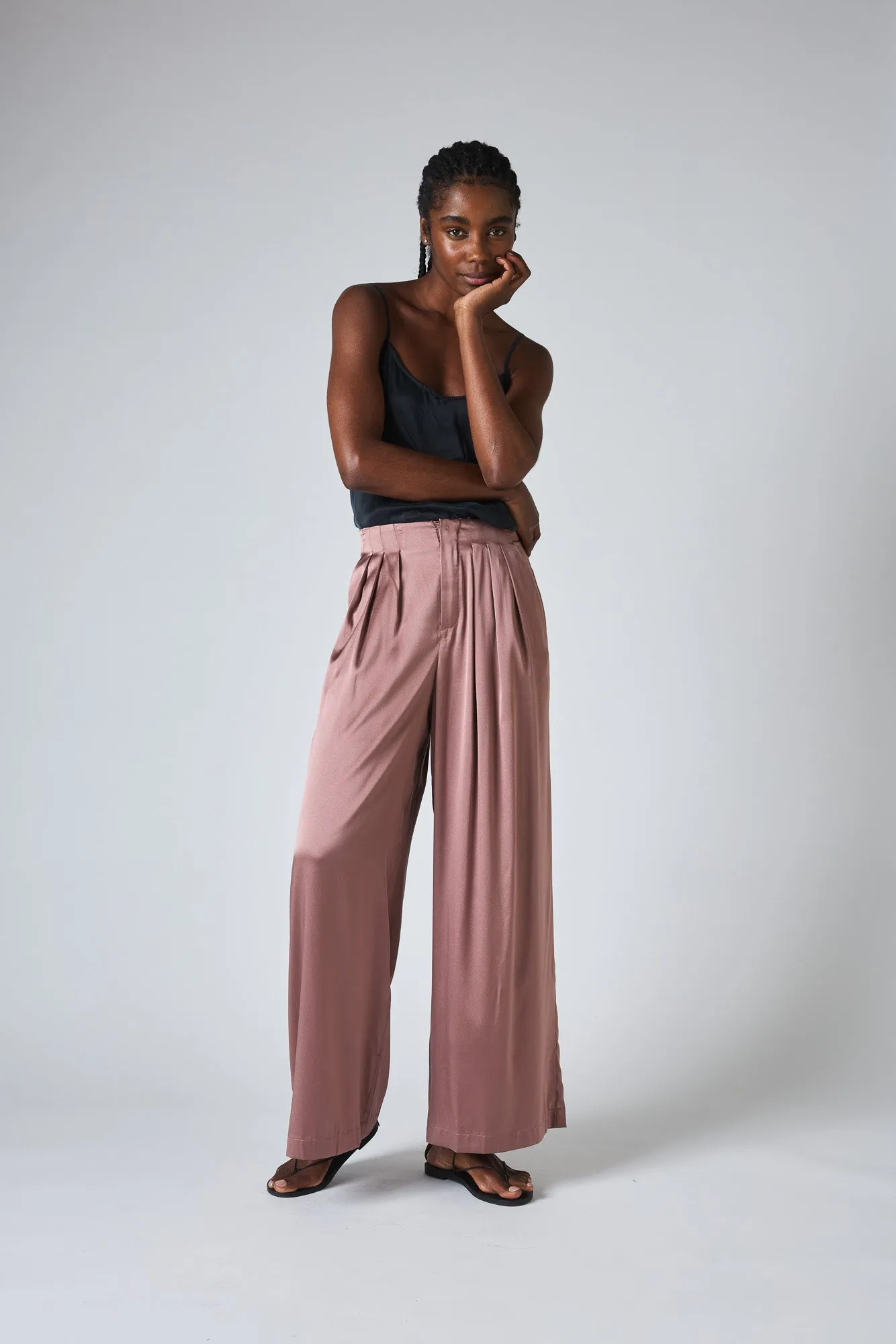 Silk Wide-Leg Trouser