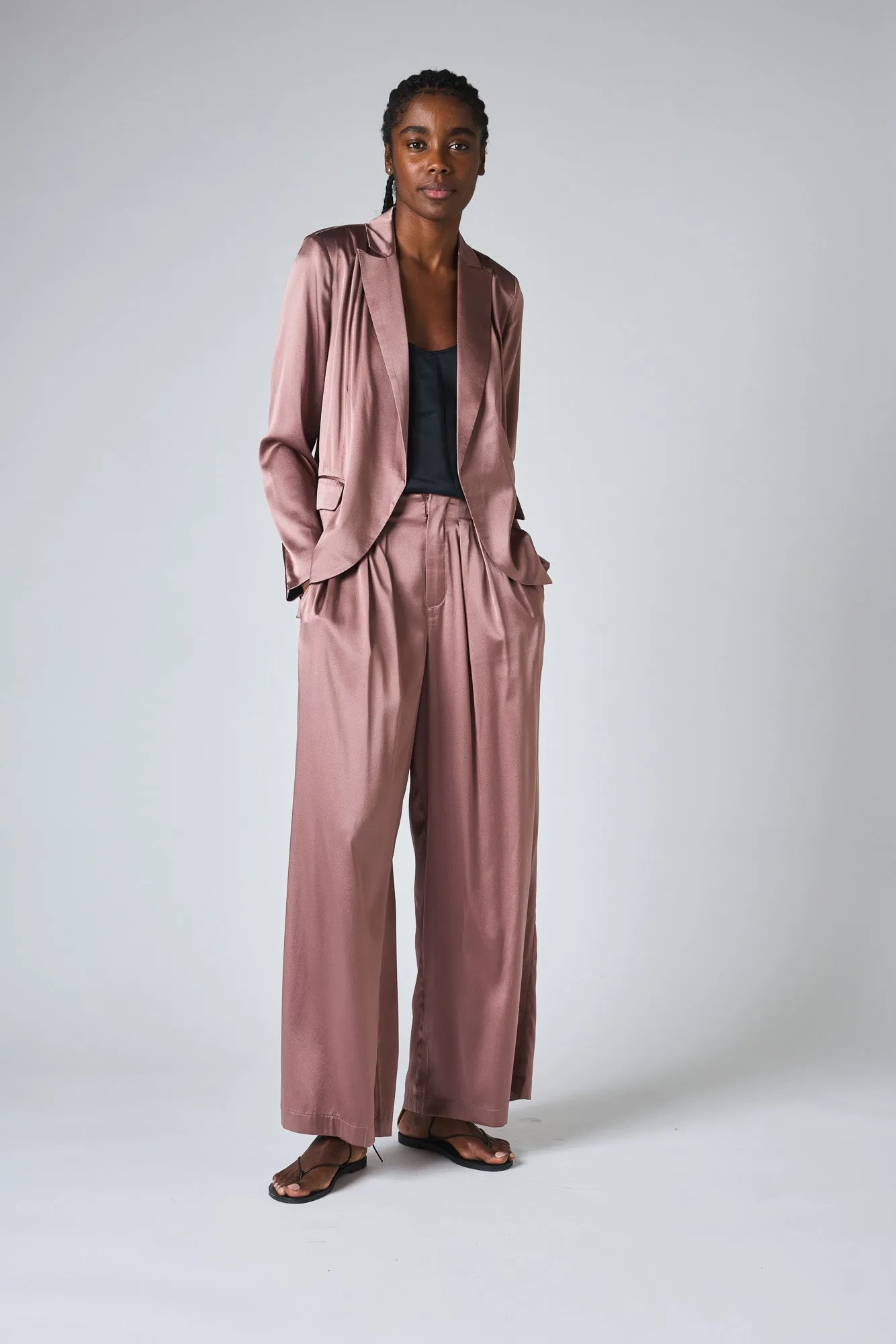 Silk Wide-Leg Trouser