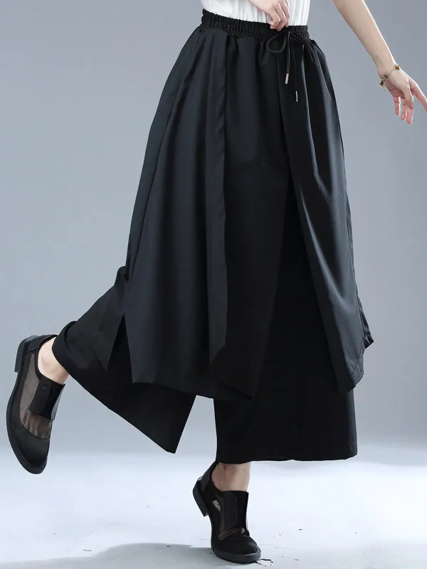 Simple Wide Leg Loose Solid Color Casual Pants Bottoms