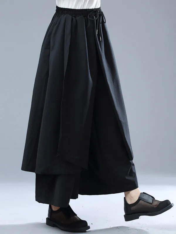 Simple Wide Leg Loose Solid Color Casual Pants Bottoms