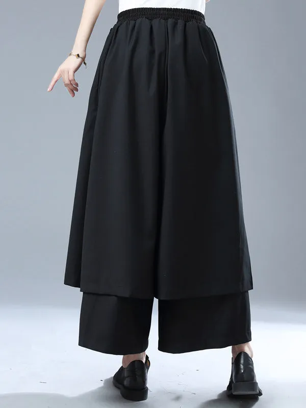 Simple Wide Leg Loose Solid Color Casual Pants Bottoms