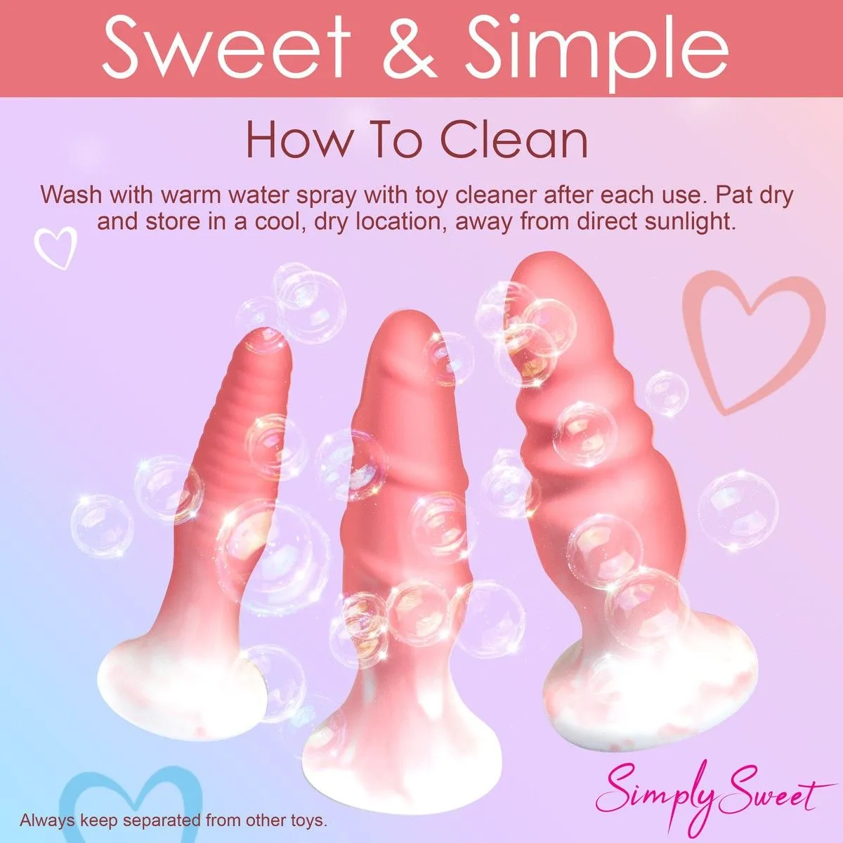 Simply Sweet 3 Piece Silicone Butt Plug Set