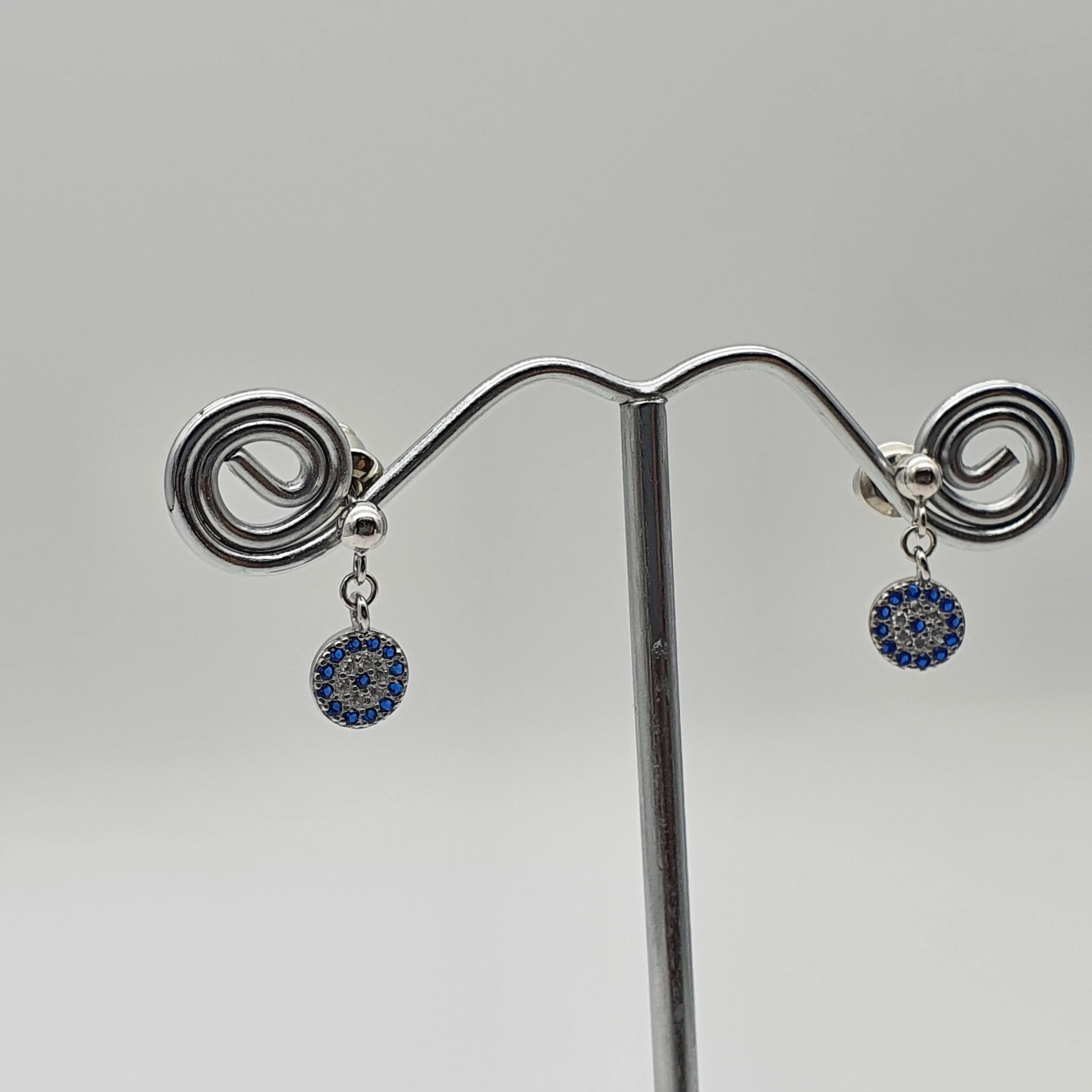 Small Evil Eye Stud Earrings, Sterling Silver