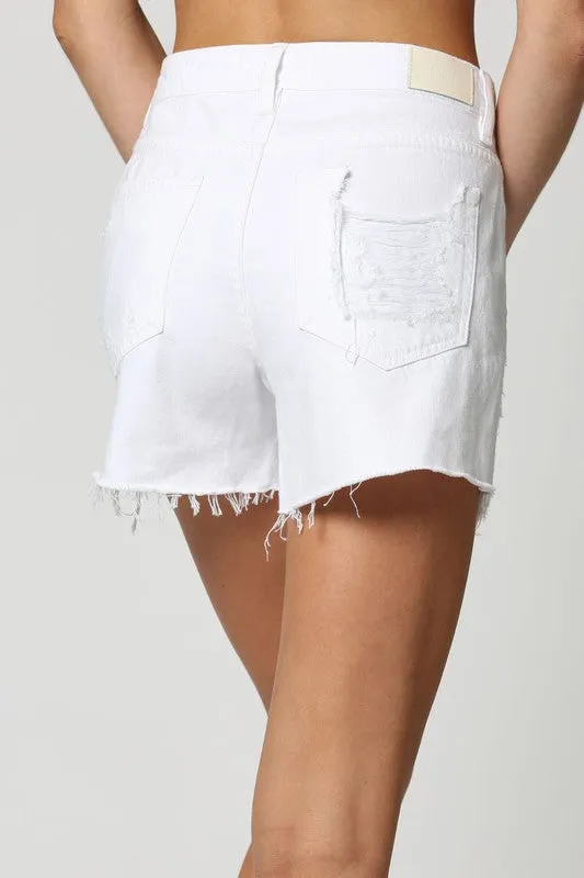 SOFIE DENIM JEAN SHORTS | WHITE