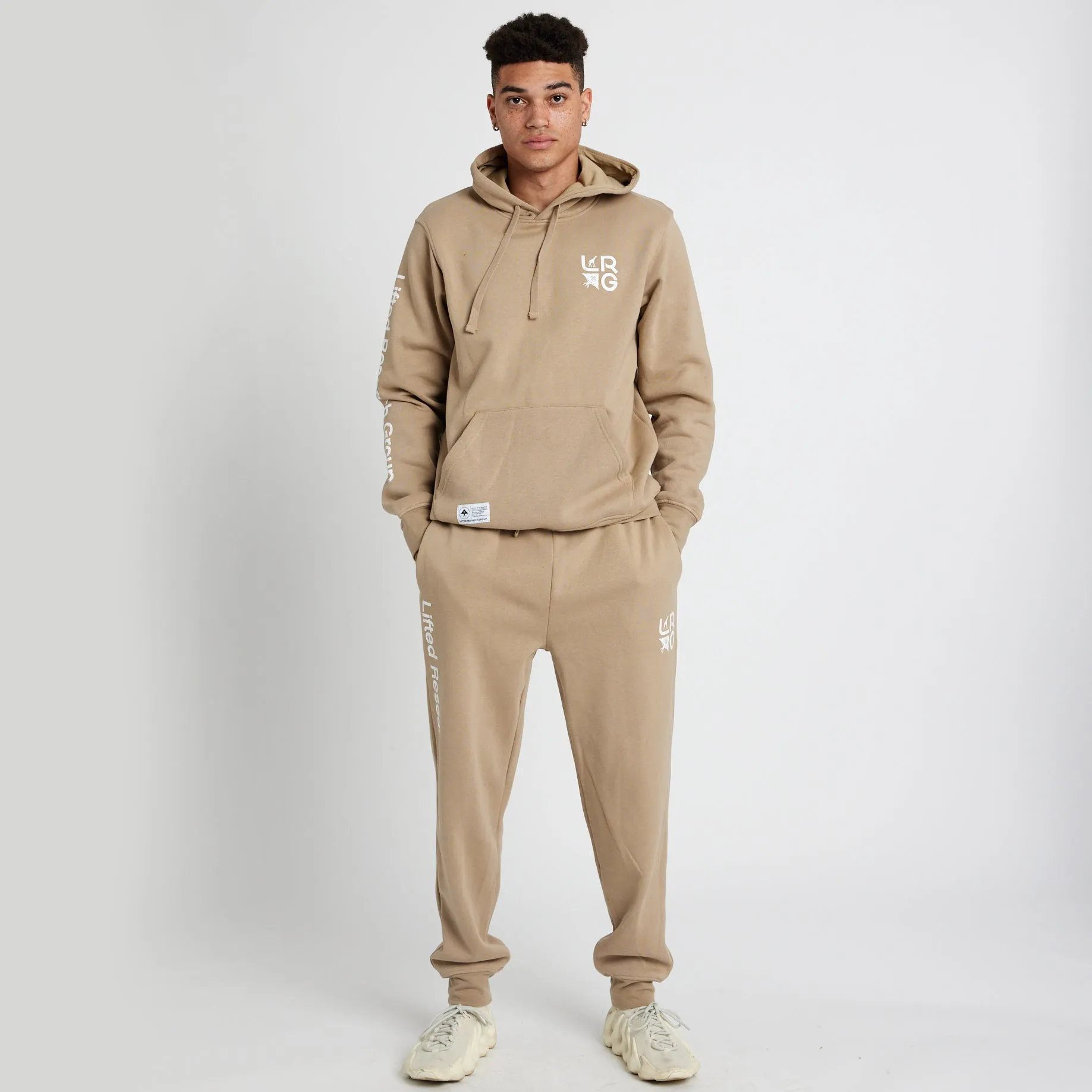 STACKED MULTI LOGO JOGGER SWEATPANTS - NATURAL