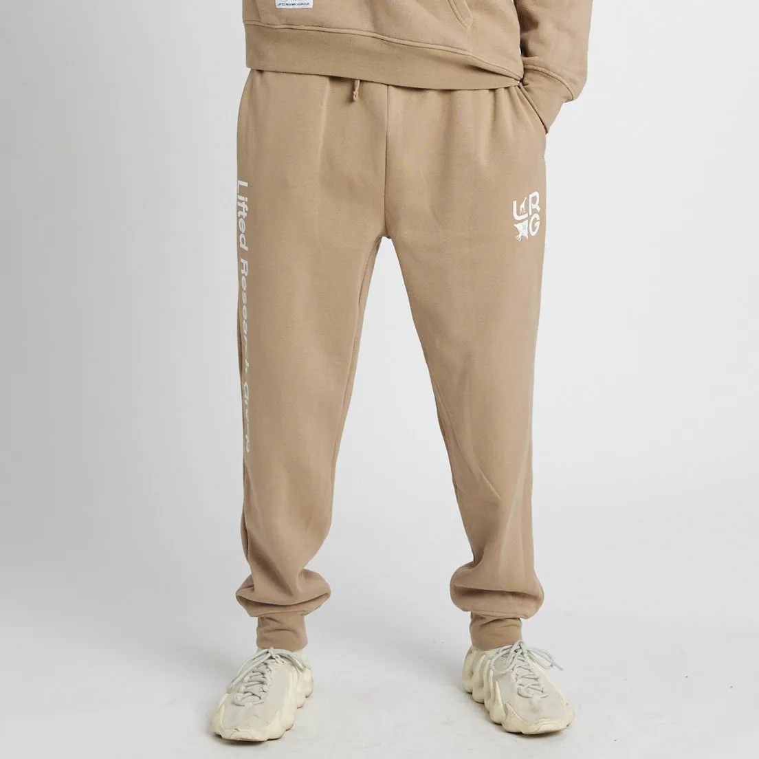 STACKED MULTI LOGO JOGGER SWEATPANTS - NATURAL