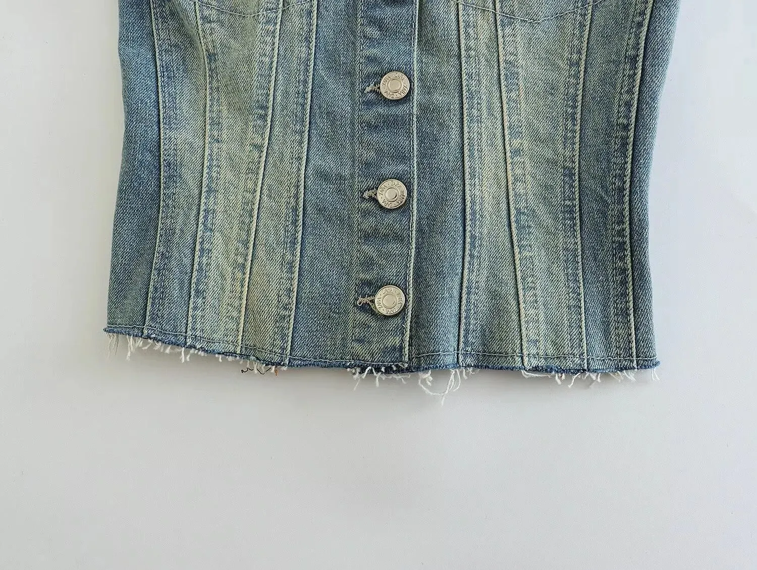 Strapless Denim Top for Women's Streetwear