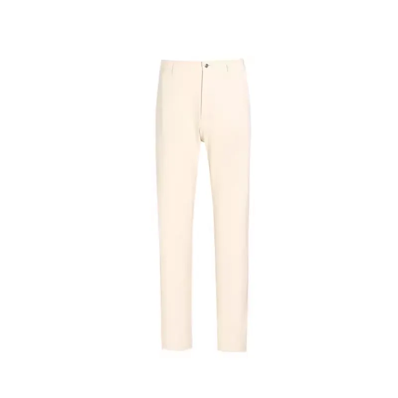 SVG Men's Beige Stretch Slim Straight Pants