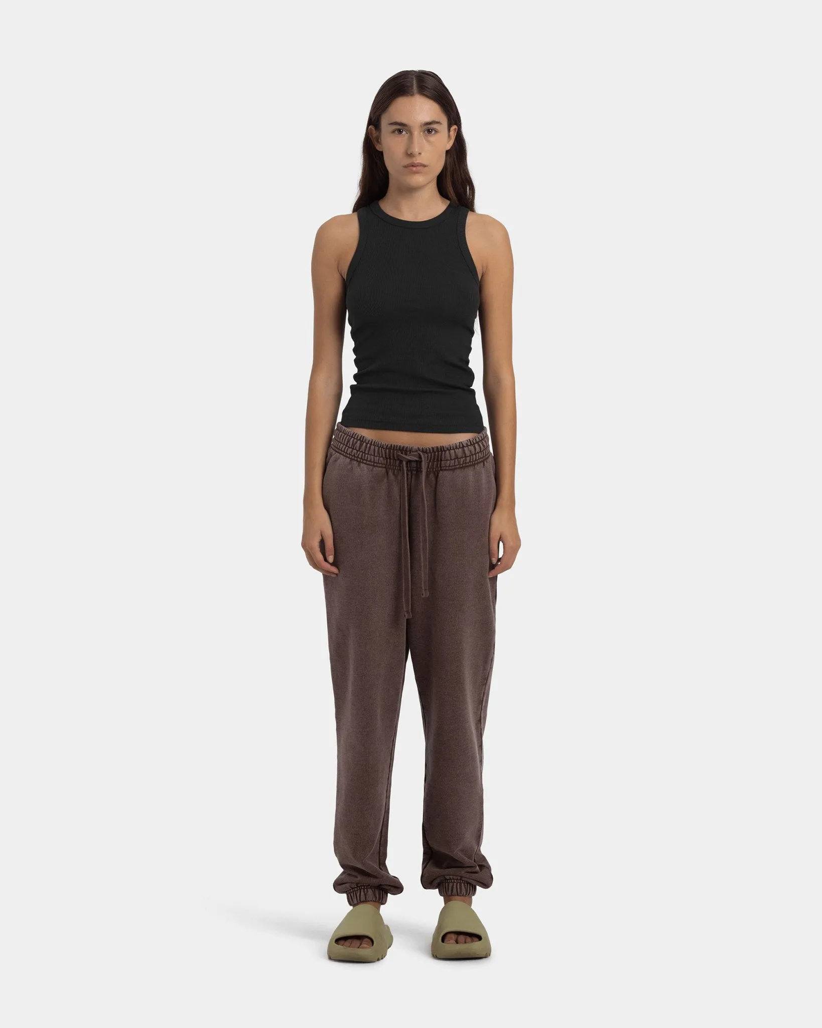 Sweatpants Heavy, Women - Acid wash - Chicory coffee