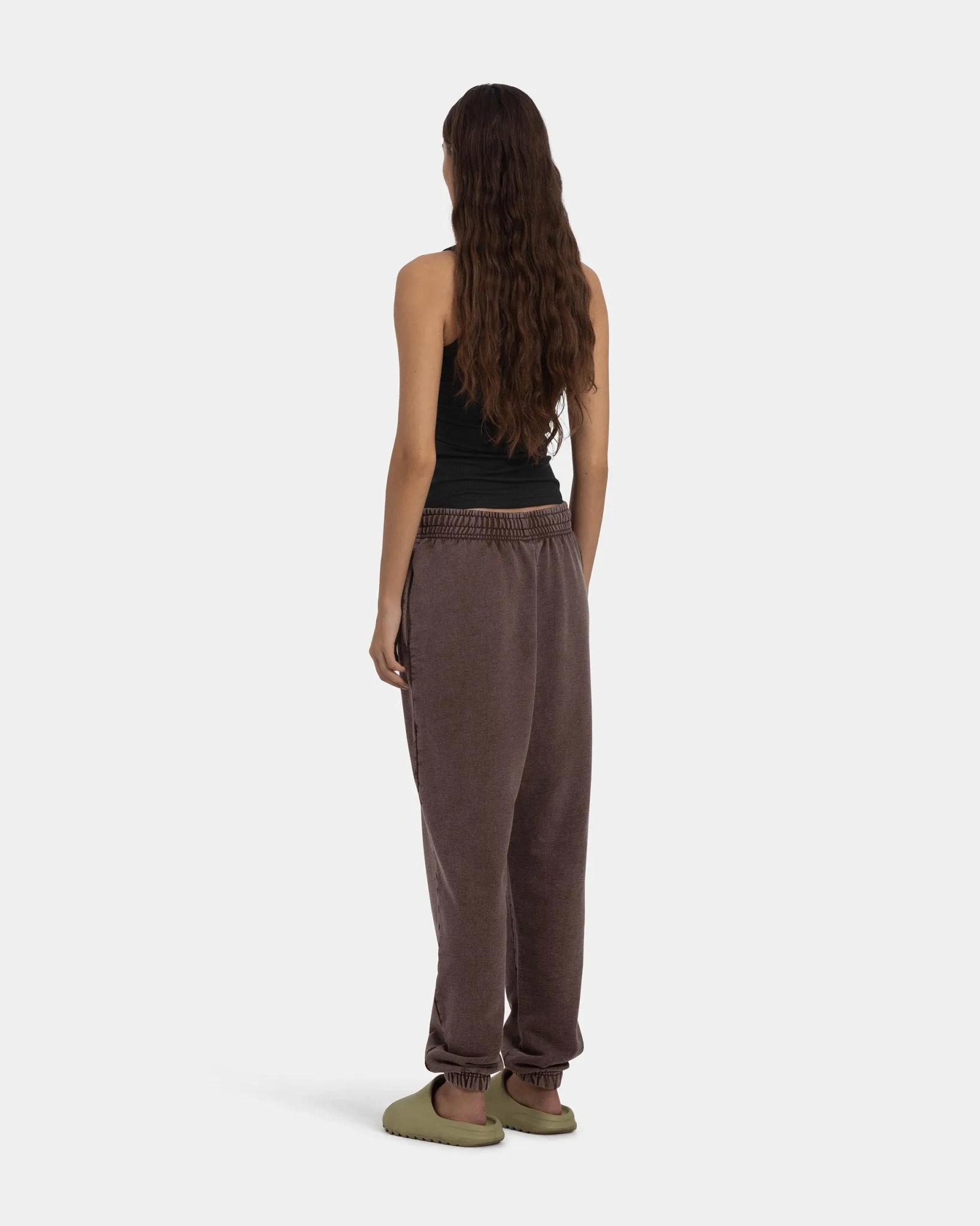 Sweatpants Heavy, Women - Acid wash - Chicory coffee