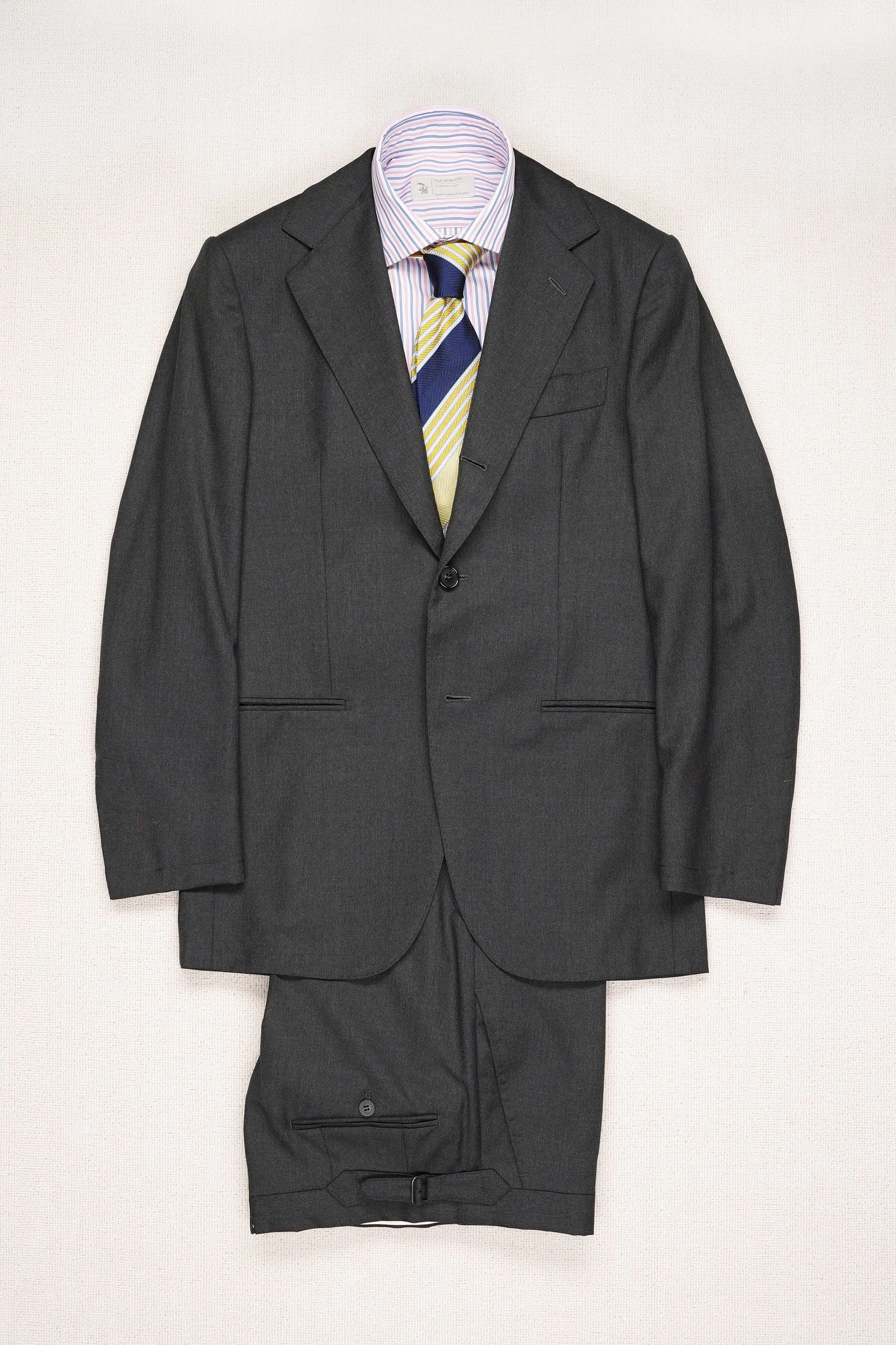 The Armoury Model 101 Dark Grey Wool Tic Weave Suit