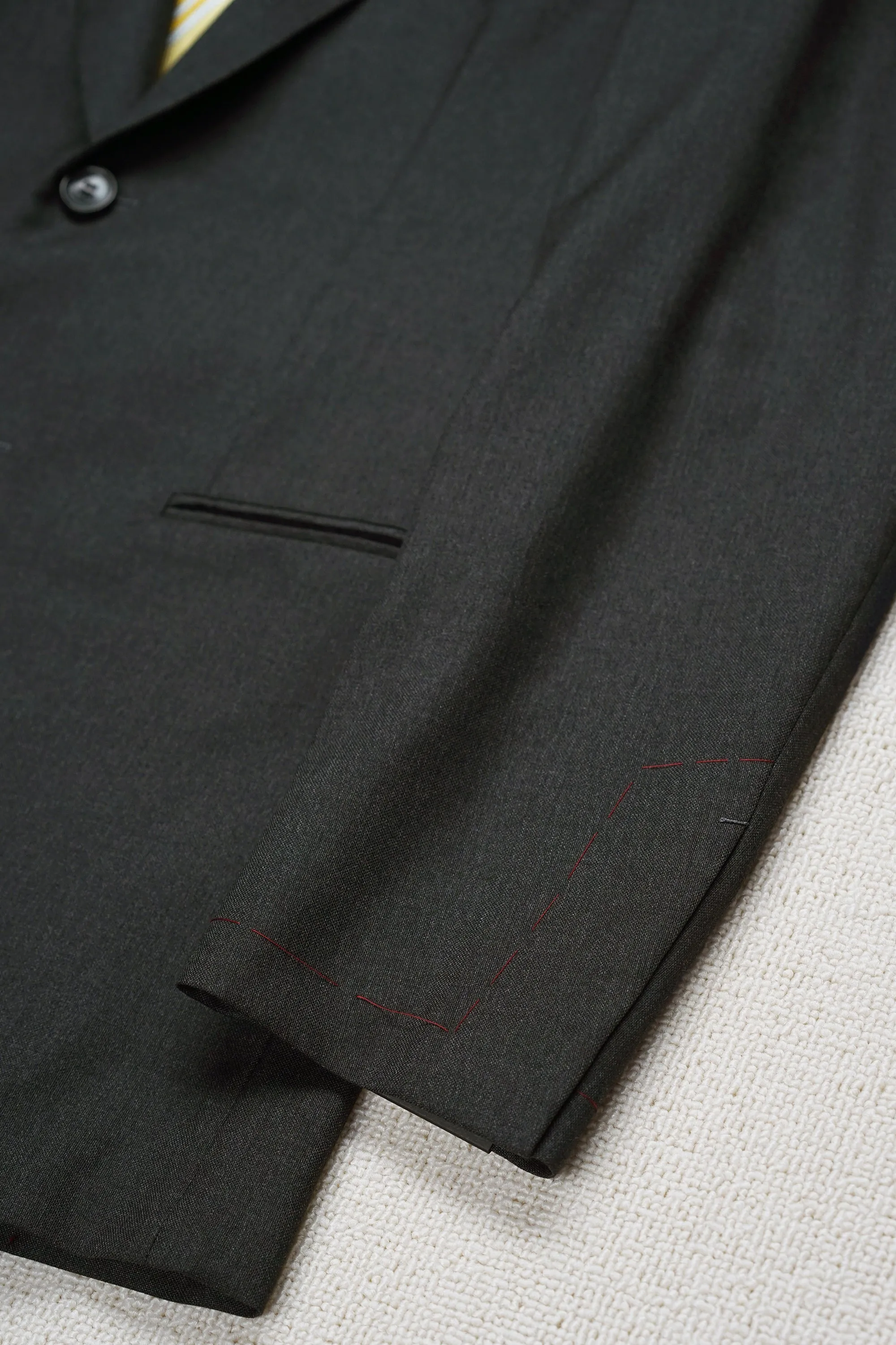 The Armoury Model 101 Dark Grey Wool Tic Weave Suit