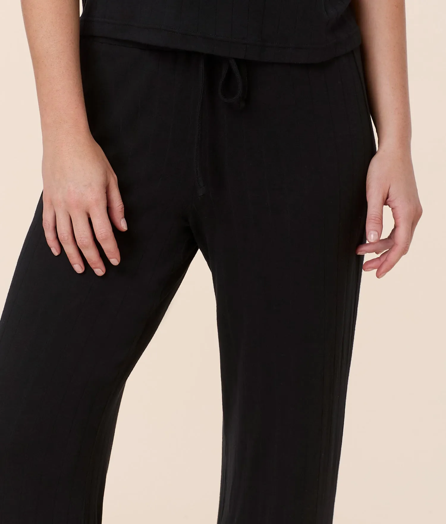 The Wide Leg Pant - Wide Rib - Black