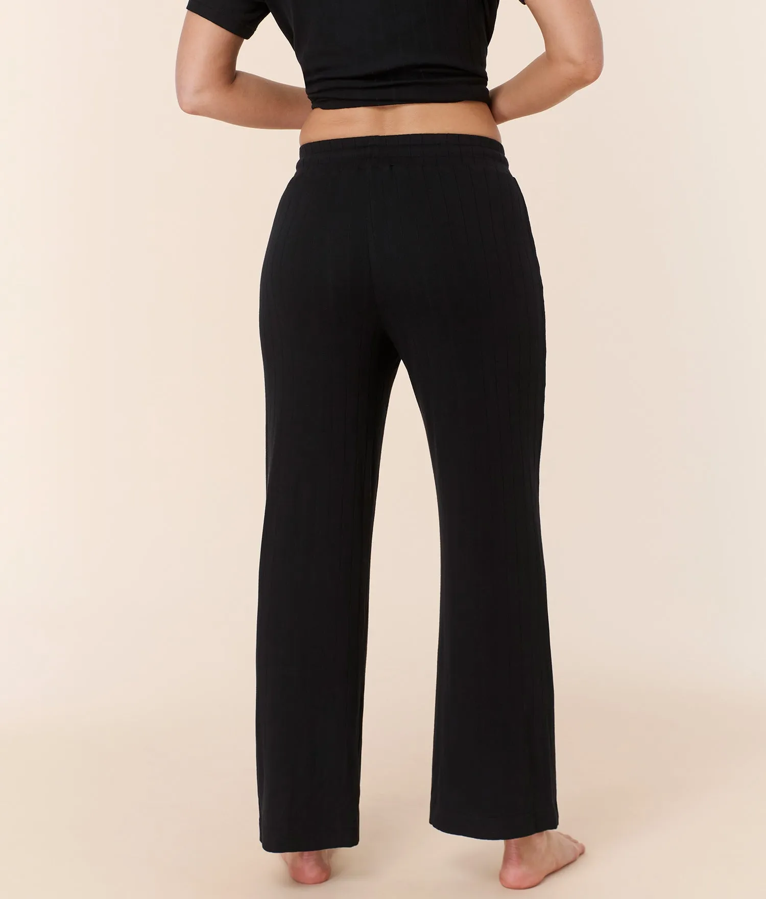 The Wide Leg Pant - Wide Rib - Black