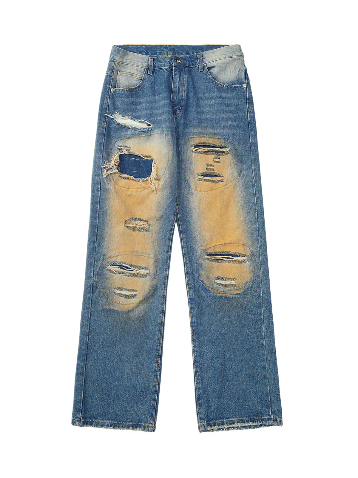 Thesupermade High Street Washed Spray Paint Ripped Jeans