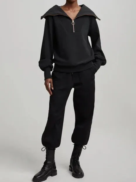 VINE HALF-ZIP PULLOVER | BLACK