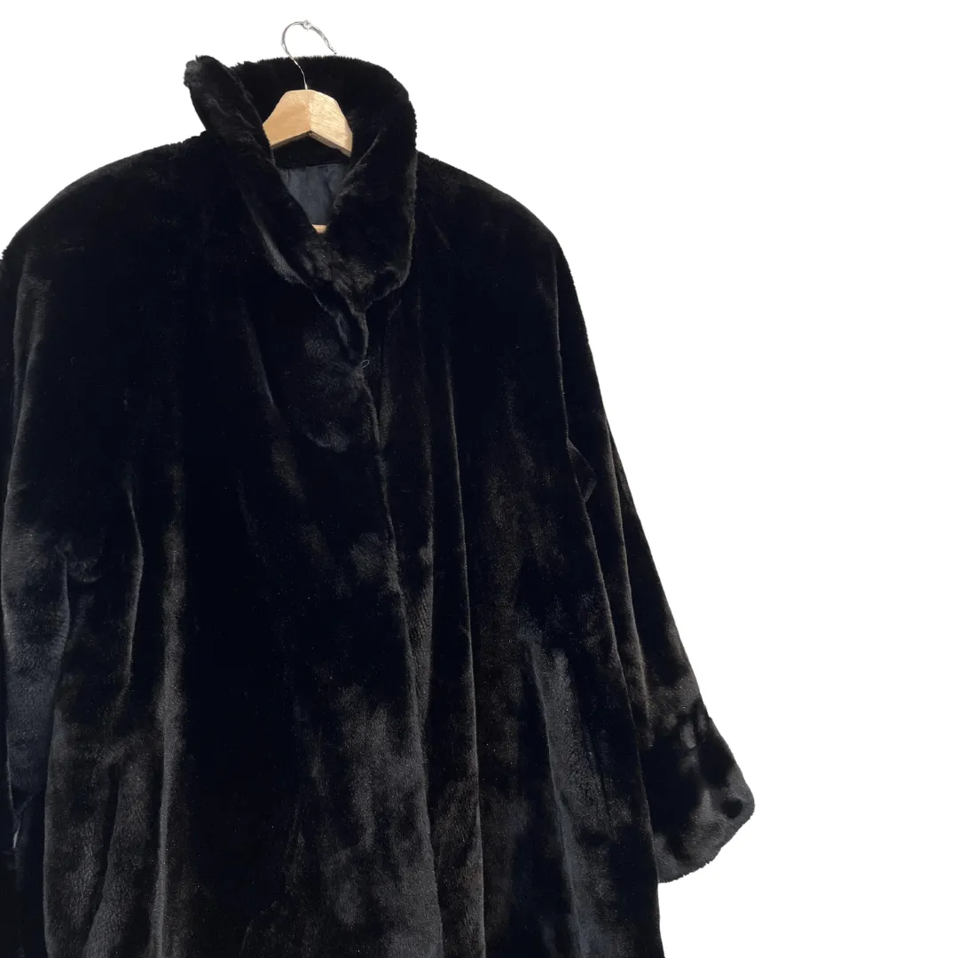 vintage ankle length faux fur jacket - US 18