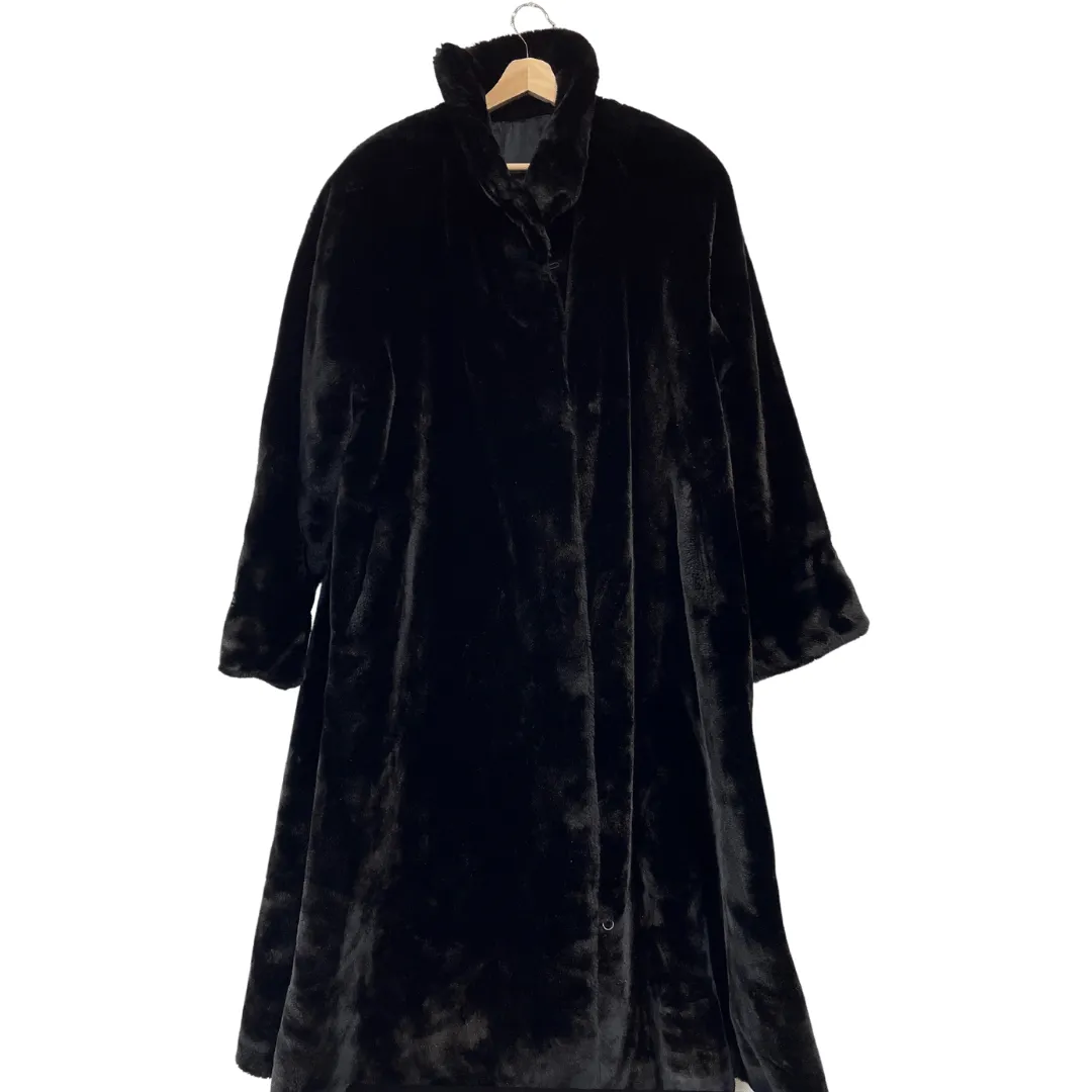 vintage ankle length faux fur jacket - US 18