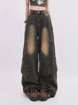 Vintage Wide-Leg Denim Trousers