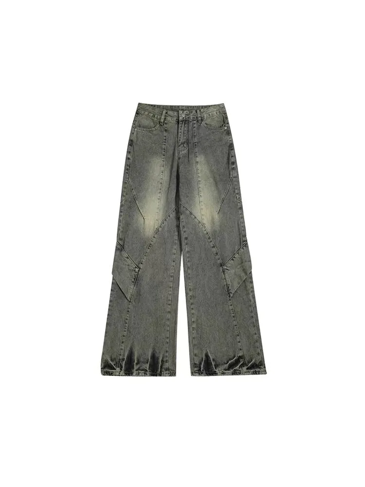 Vintage Wide-Leg Denim Trousers