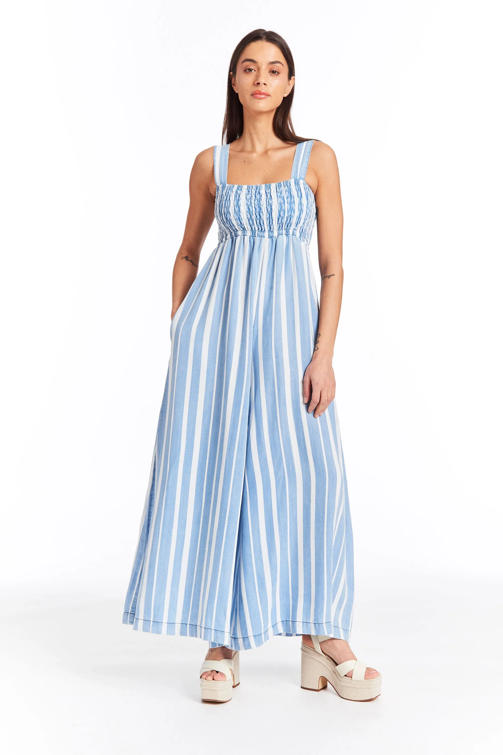 Wide Leg Ruched Jumpsuit