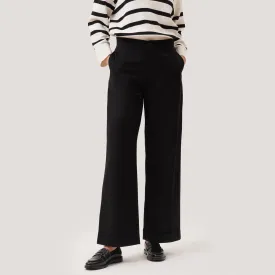 Wide Leg Trousers With Turned Up Hem