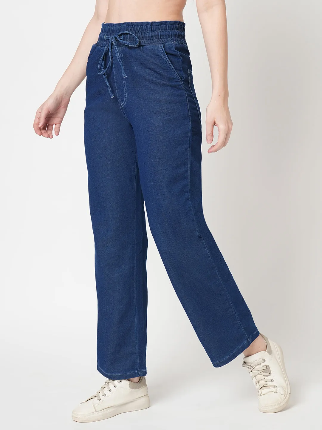 Women Blue High-Rise Jogger