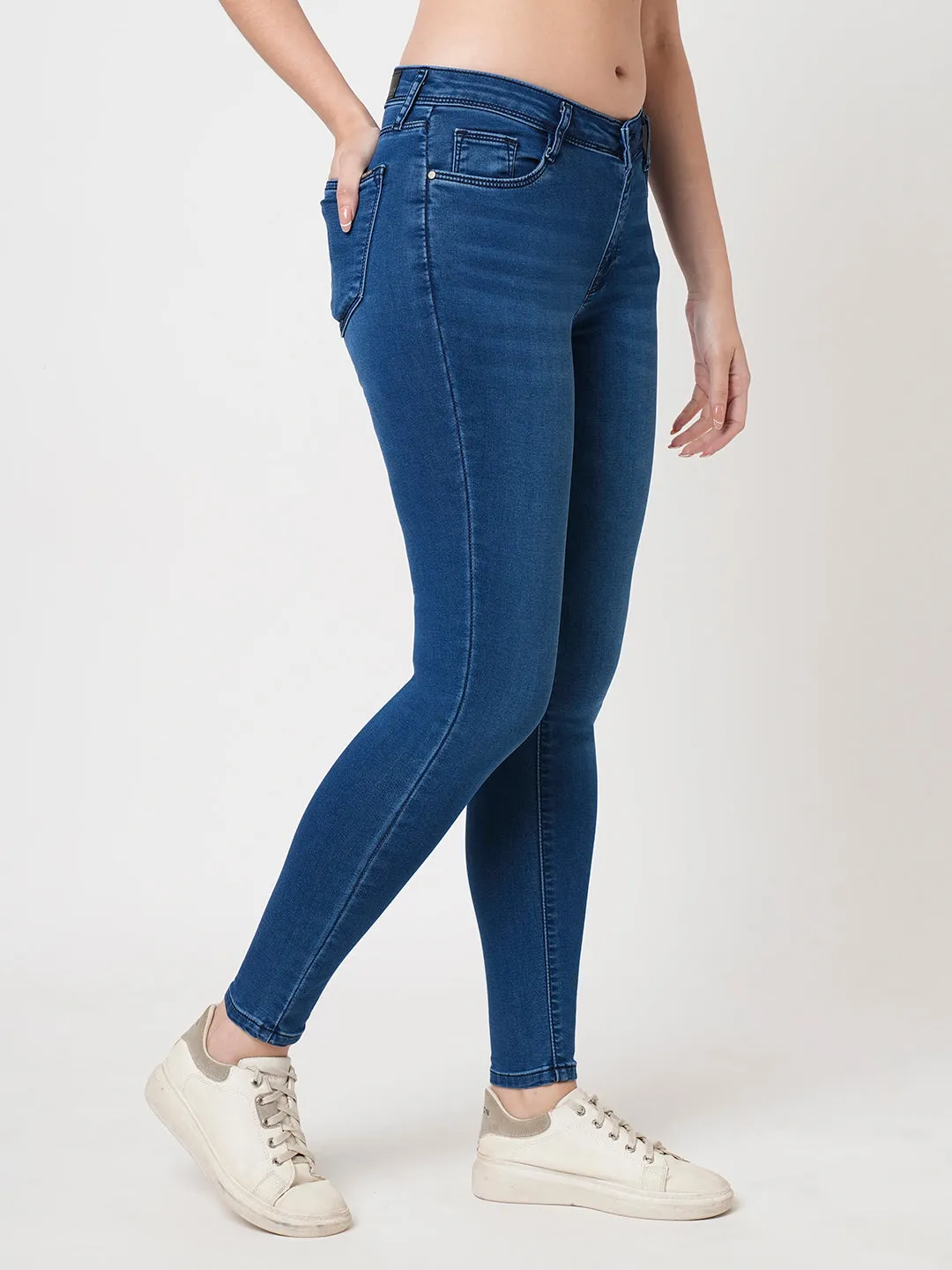 Women Blue High-Rise Skinny Jeans