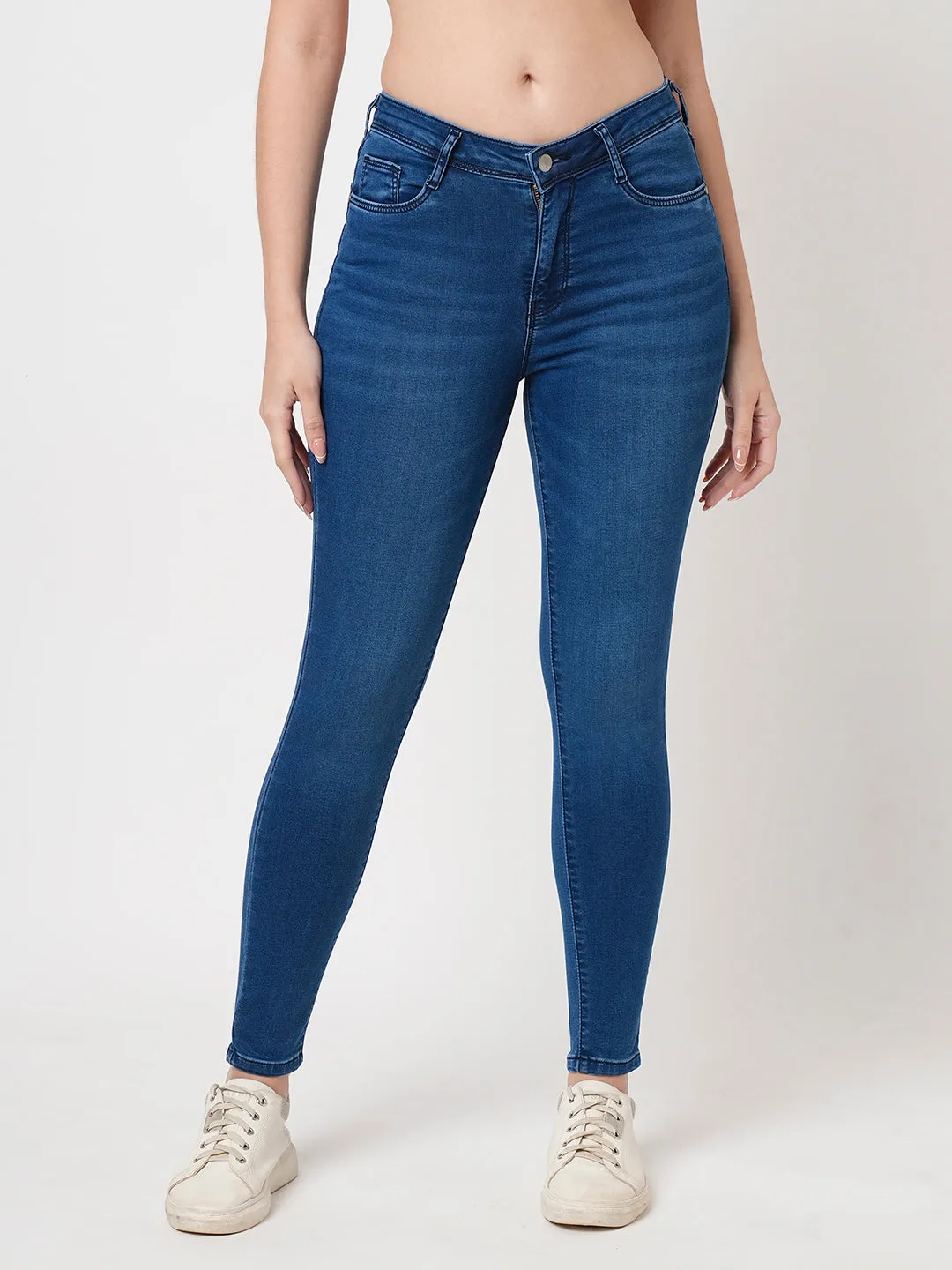 Women Blue High-Rise Skinny Jeans