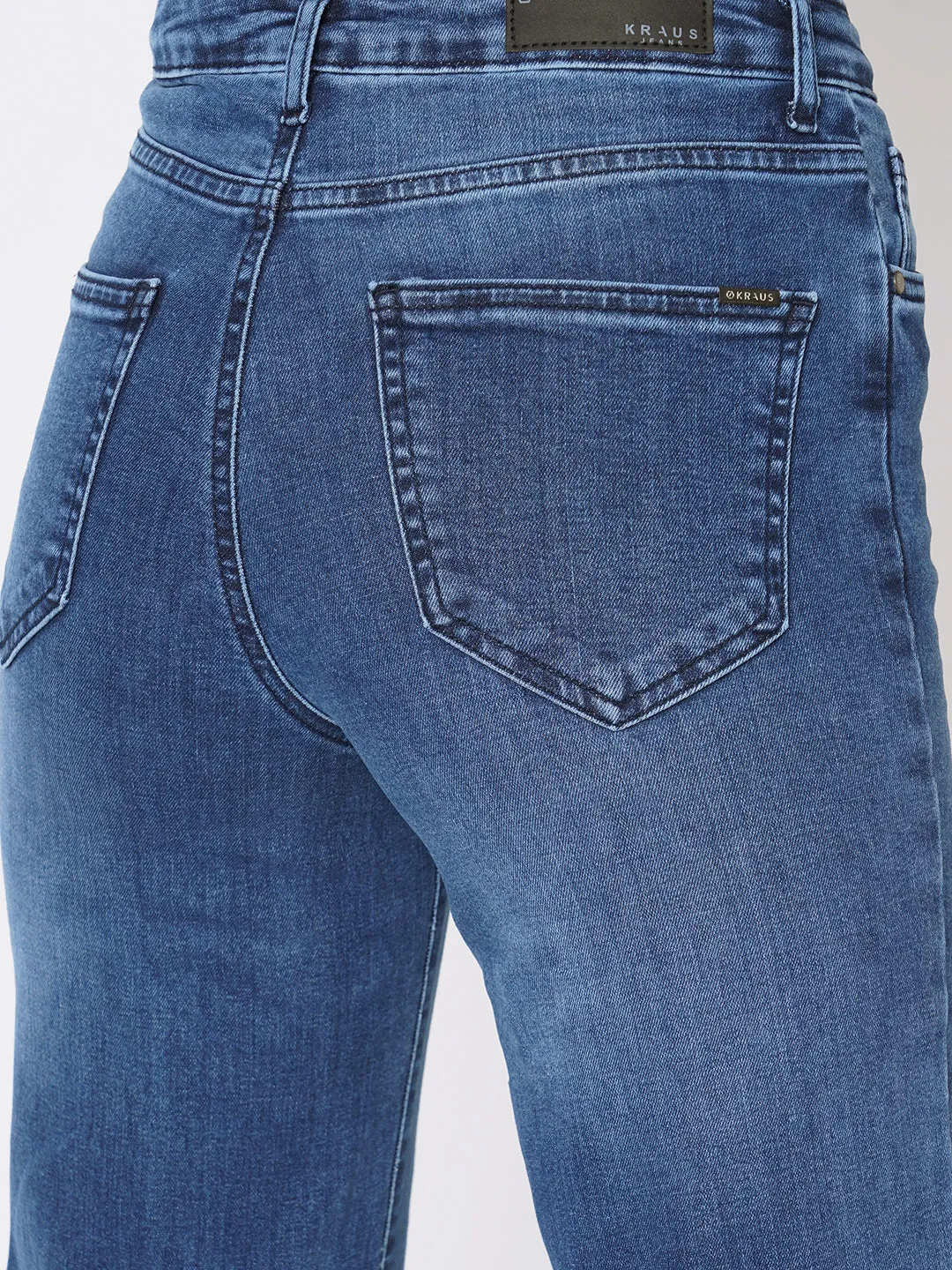 Women Blue High-Rise Wide Leg Jeans