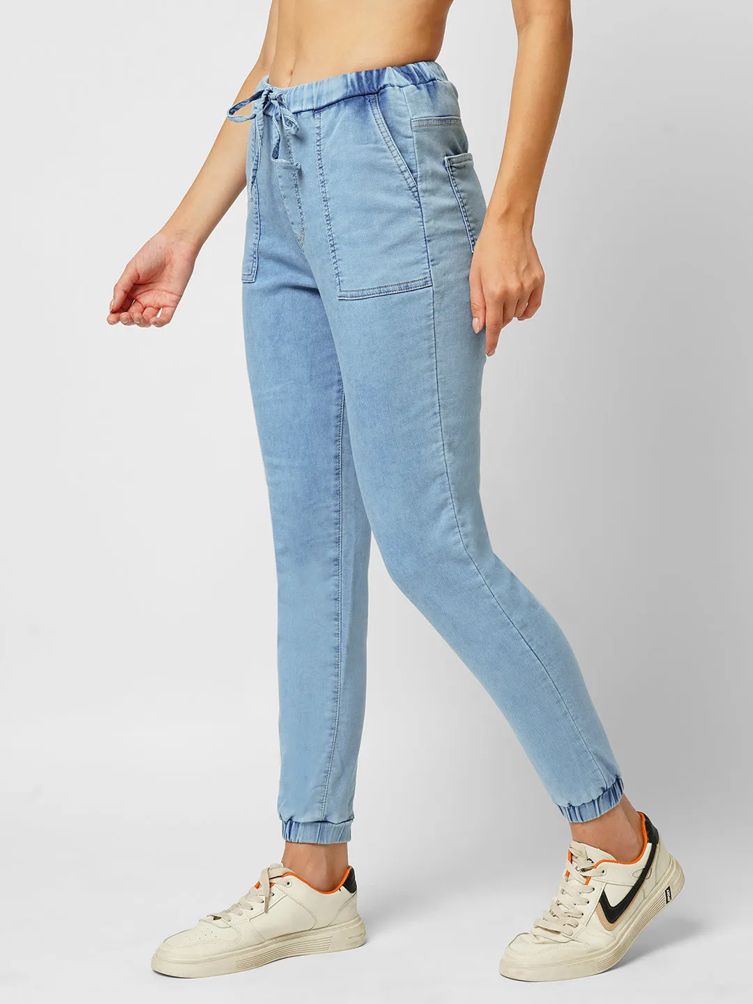 Women High-Rise Denim Jogger