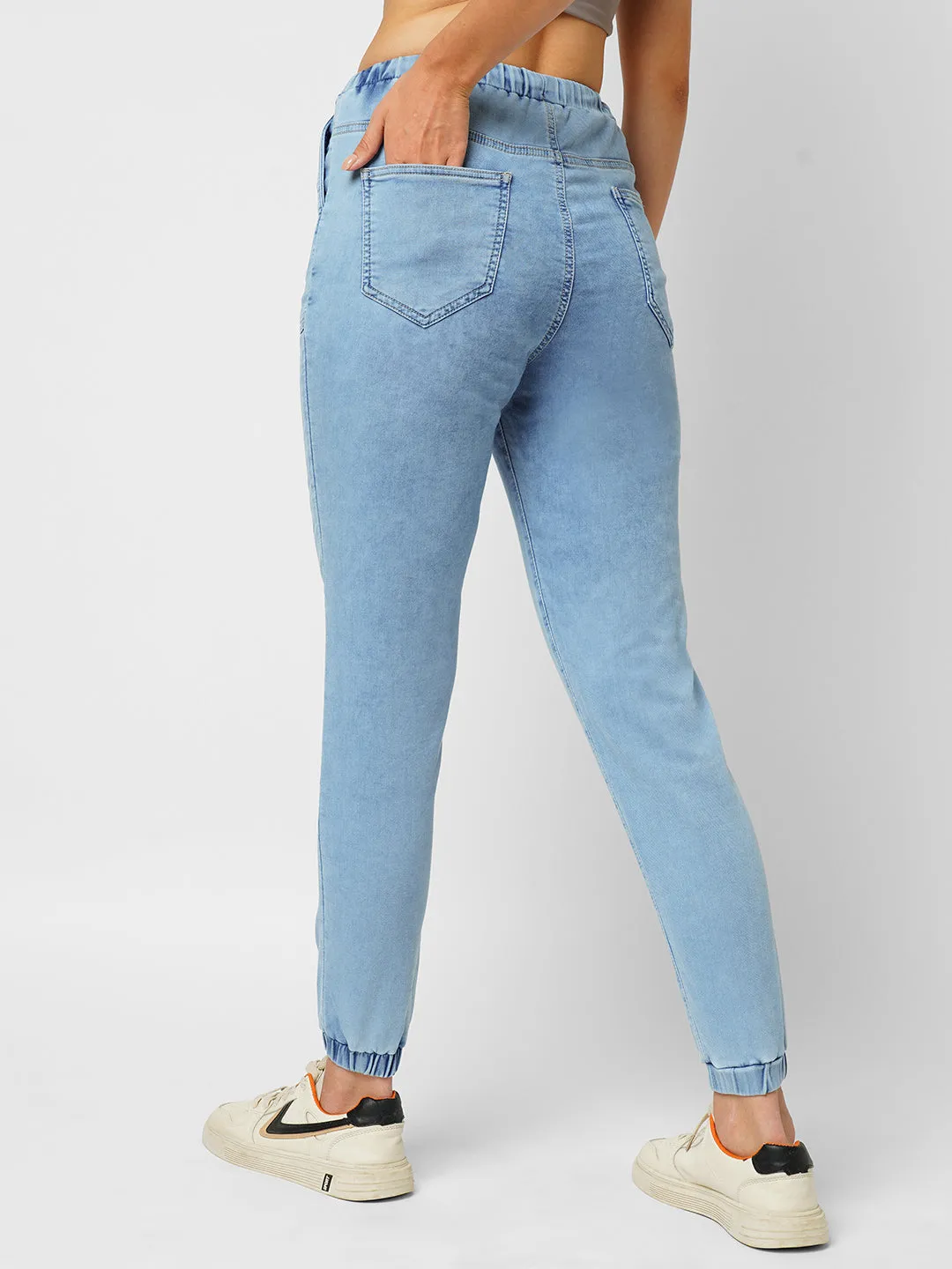 Women High-Rise Denim Jogger