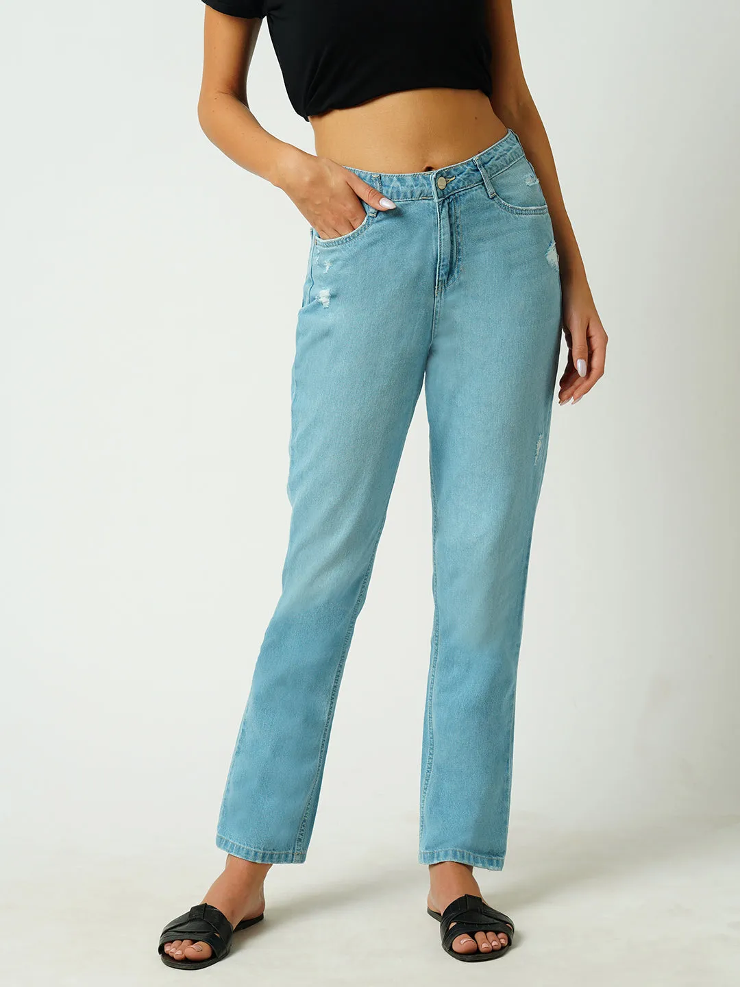 Women High-Rise Straight Fit Jeans