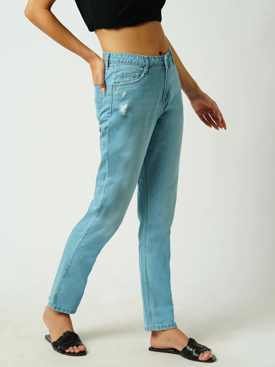 Women High-Rise Straight Fit Jeans