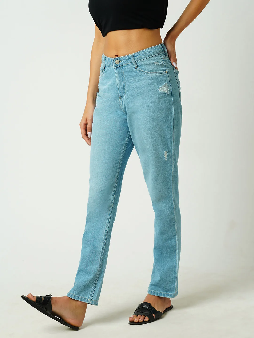 Women High-Rise Straight Fit Jeans