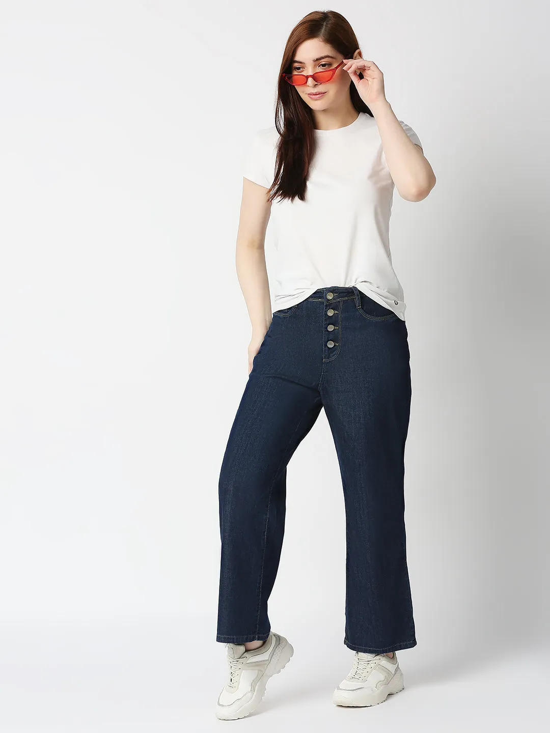 Women High-Rise Wide Leg Jeans